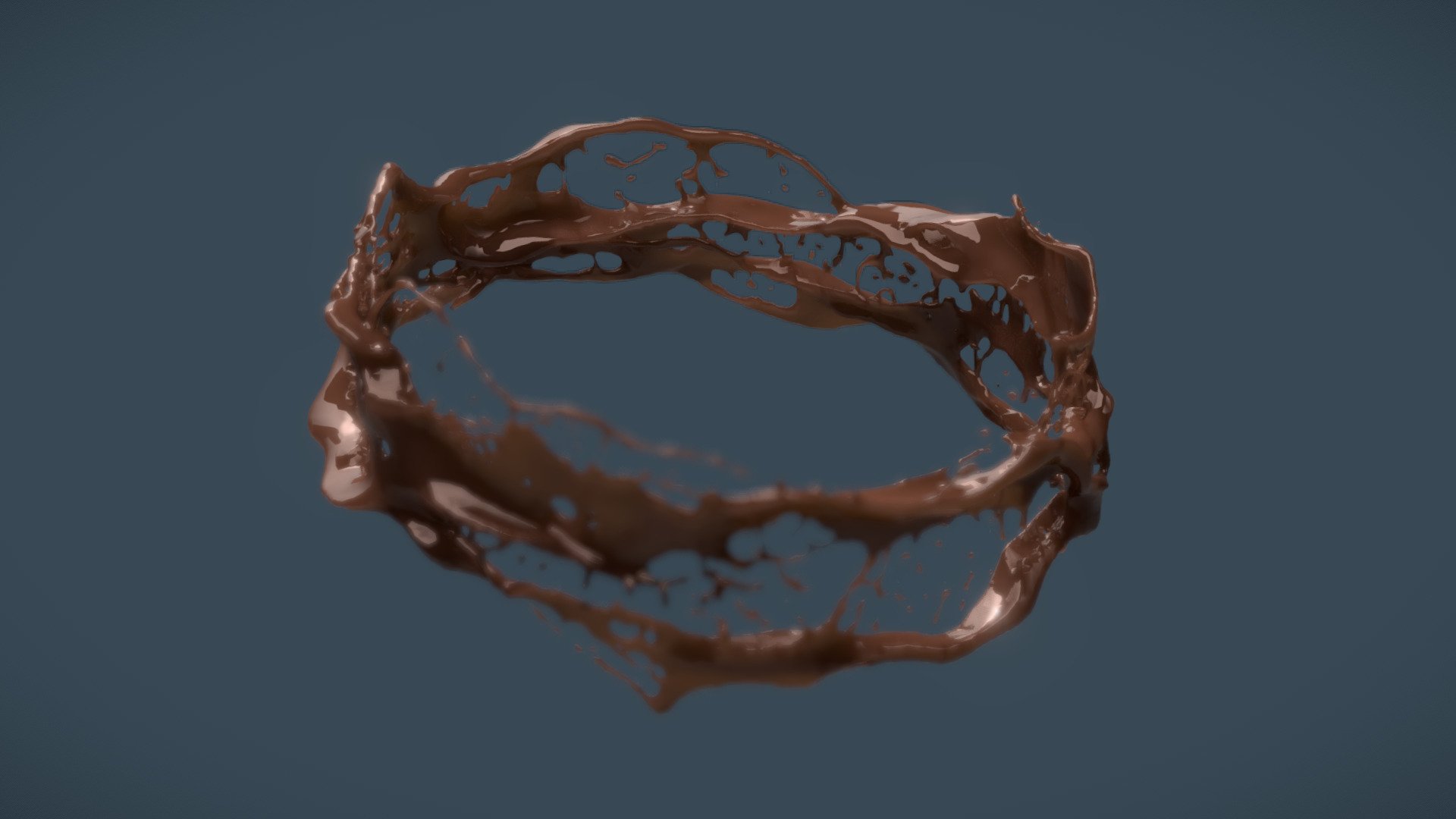 Animated Ring Fluid Splash 1 3d model