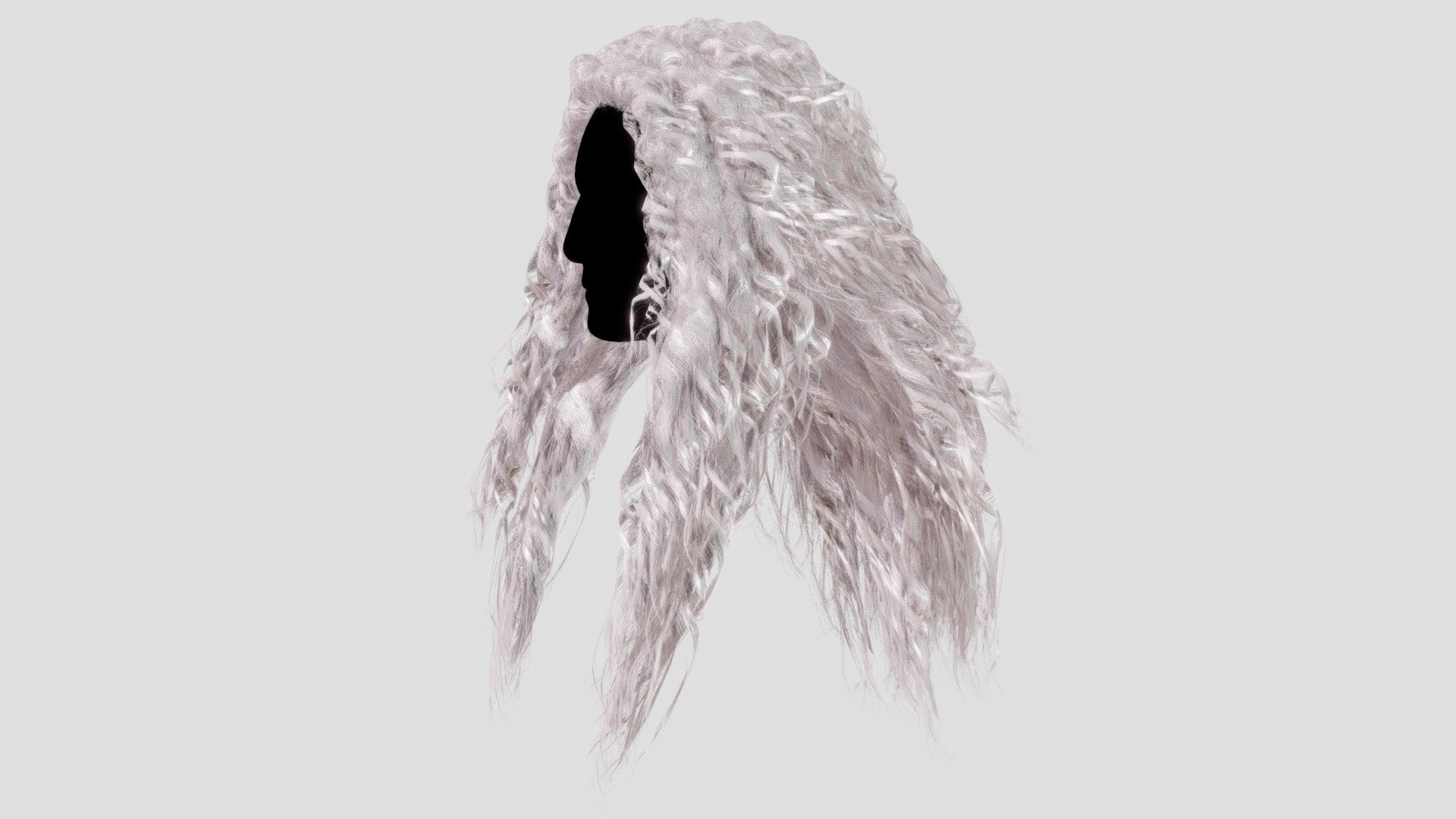 Long Curly Hair Wild 3d model