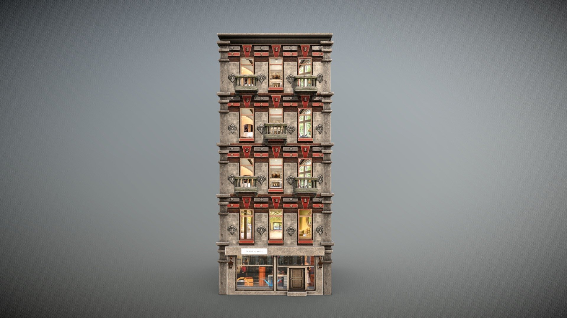 Urban City Building 4 3d model