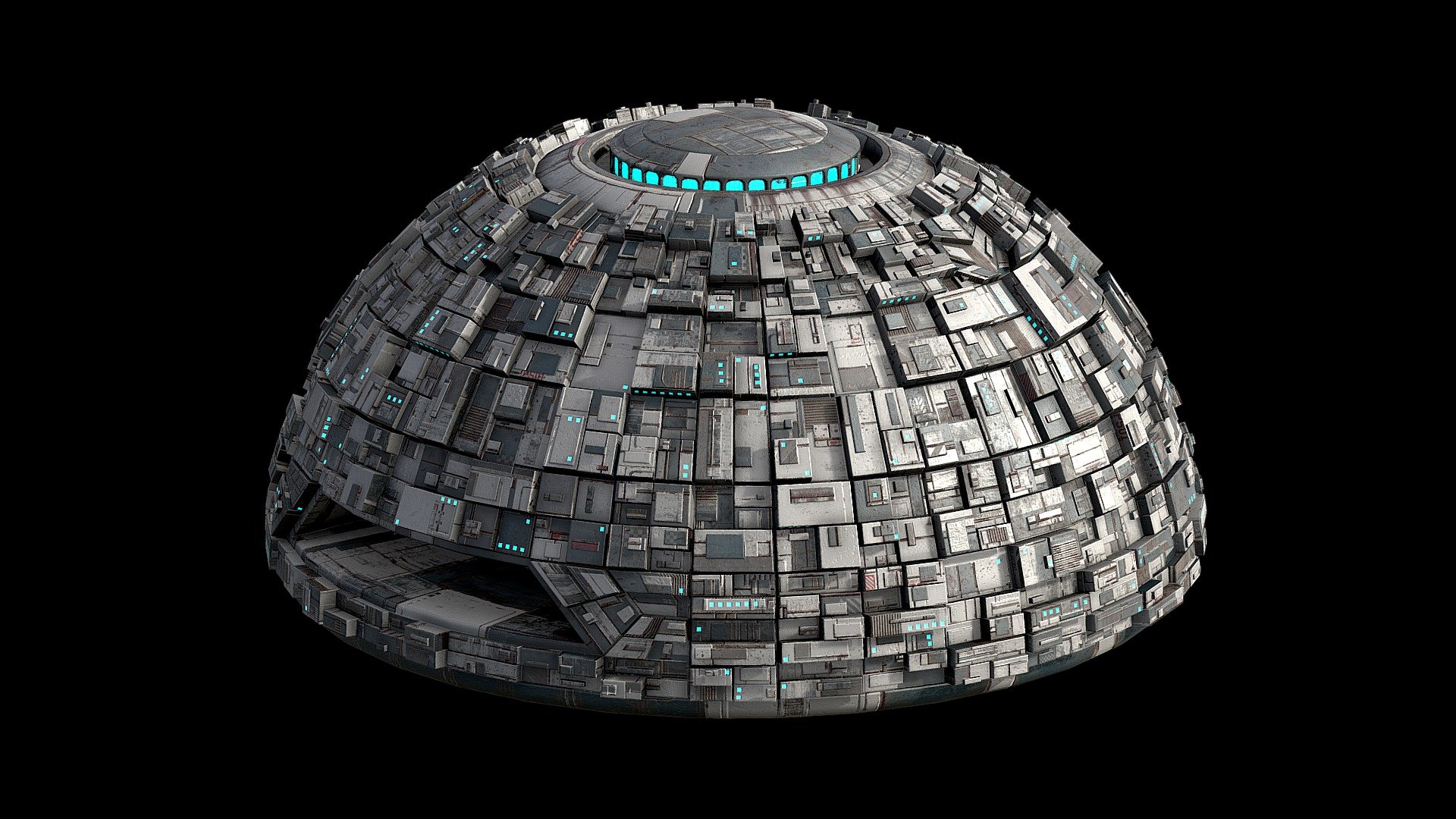 Sci-Fi Base SemiSphere Sphere Hemisphere 3d model