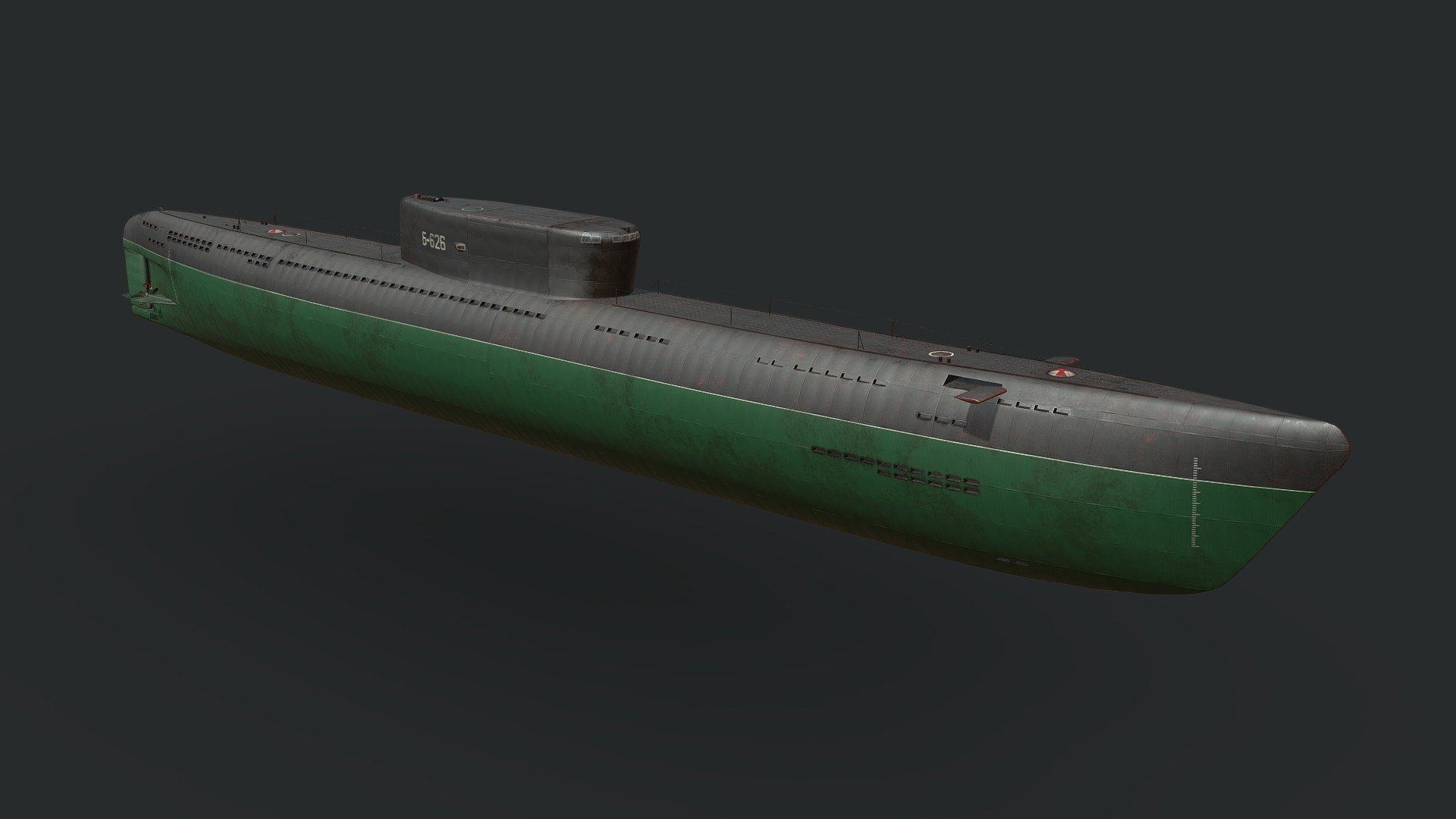 Project 626 Soviet Transport Submarine 3d model