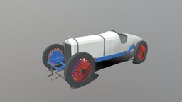 Low Poly Cartoon Duesenberg  GP Racing Car