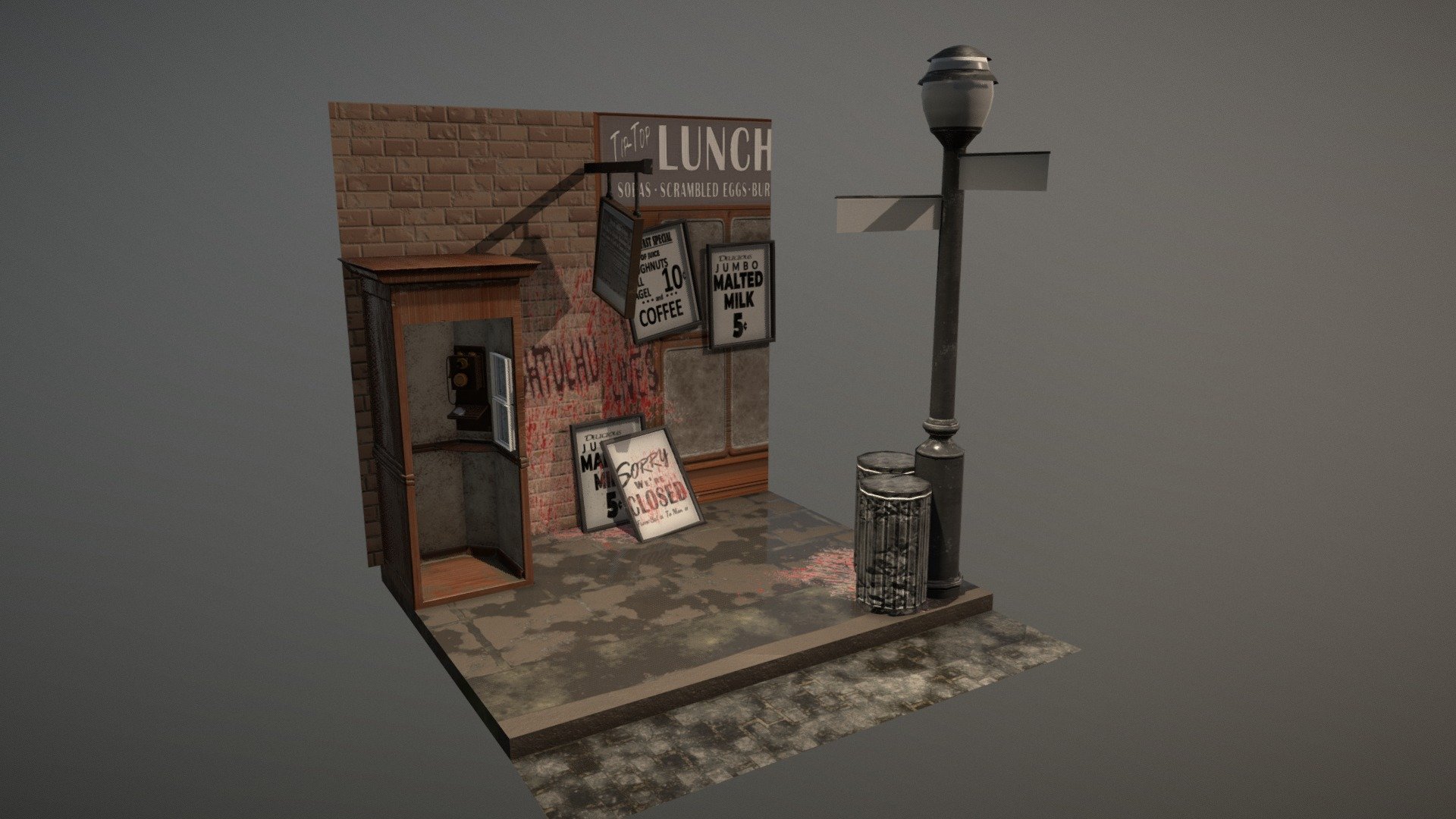 Phone Booth 3d model