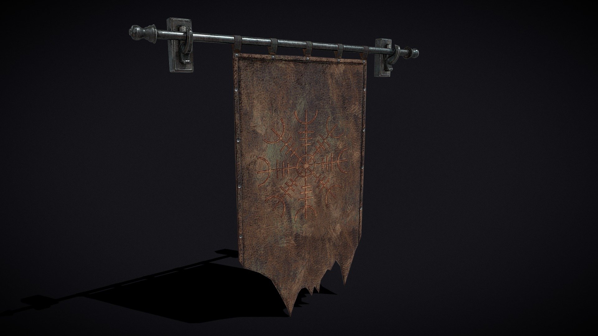 Leather Torn Banner 3d model