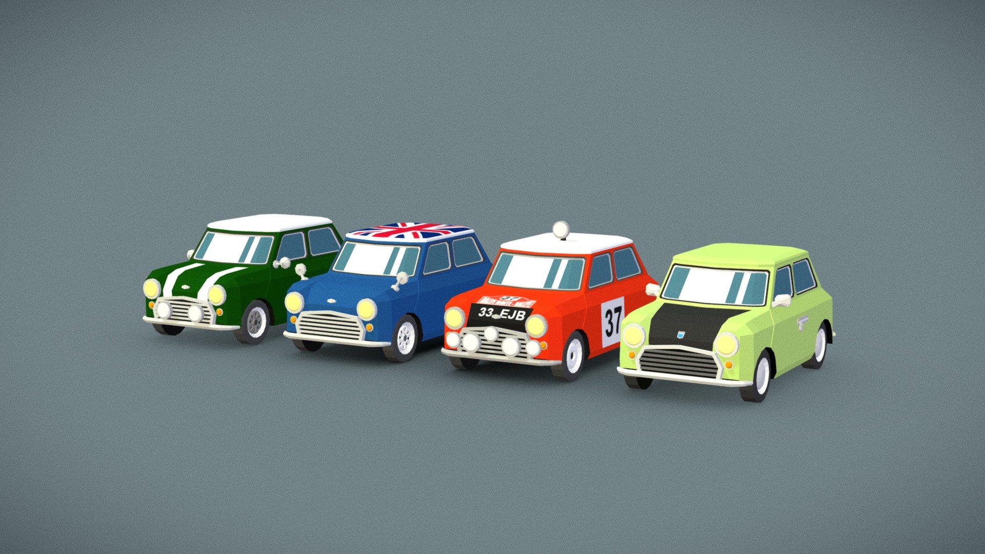 Small Classic Cars Pack 3d model