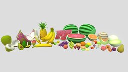 Low Poly Fruit Set