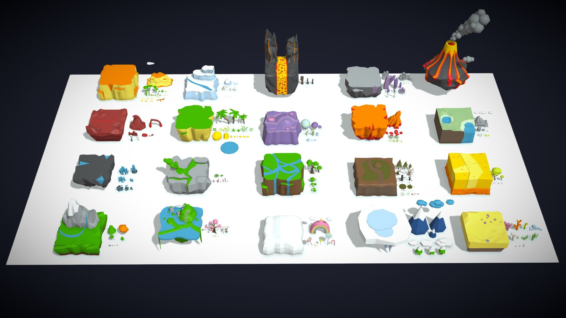 Low Poly Exteriors Worlds Islands Pack 3d model