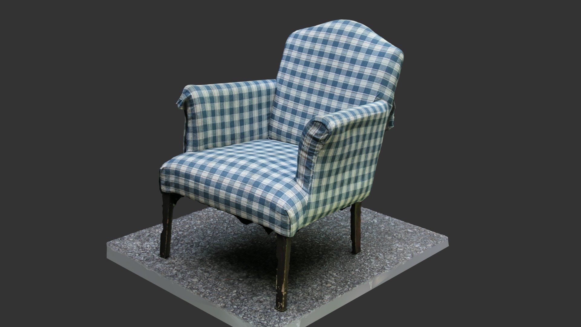 Old Blue Chair (3D Scan) 3d model