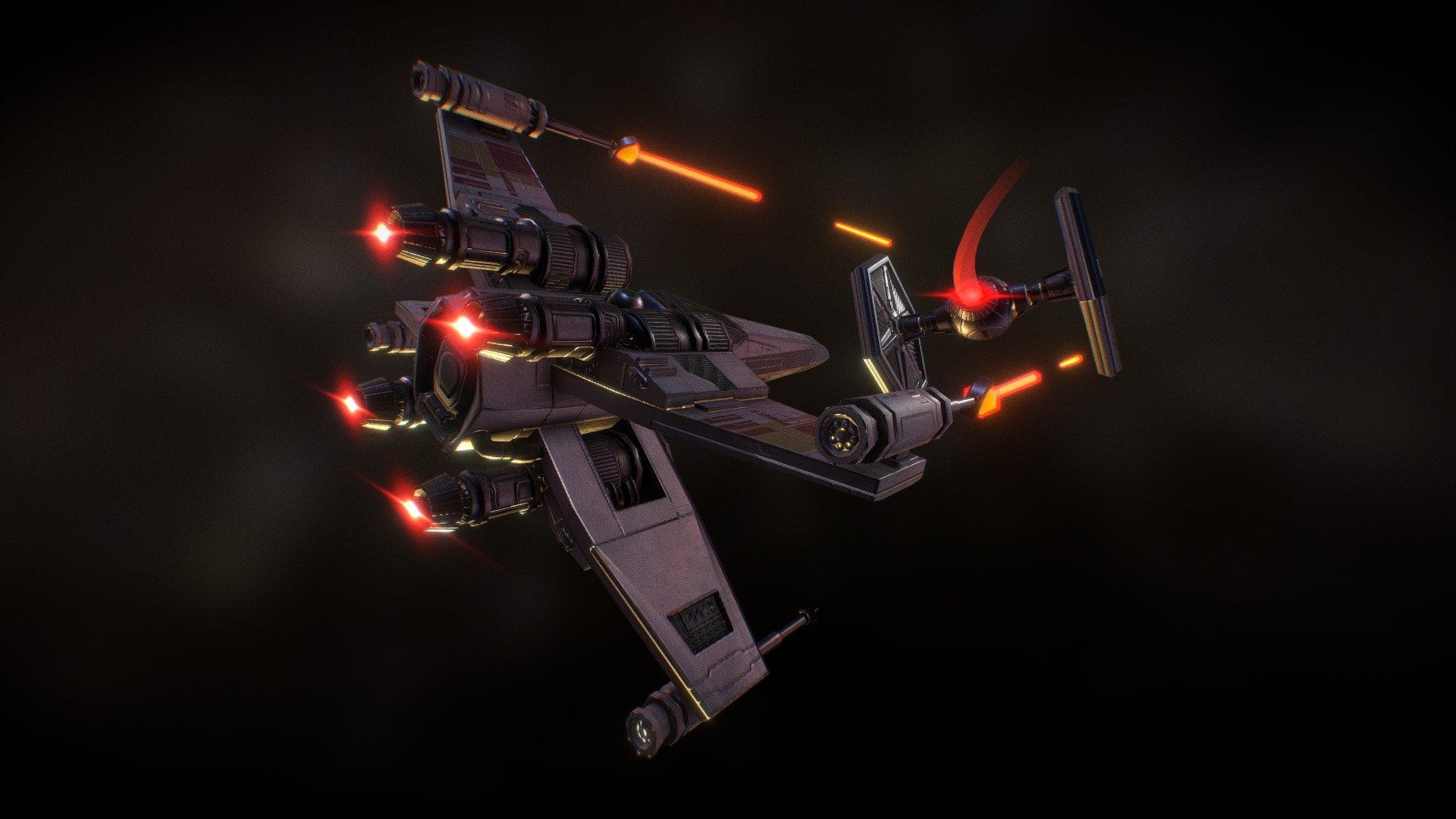 X-Wing vs Tie Fighter 3d model