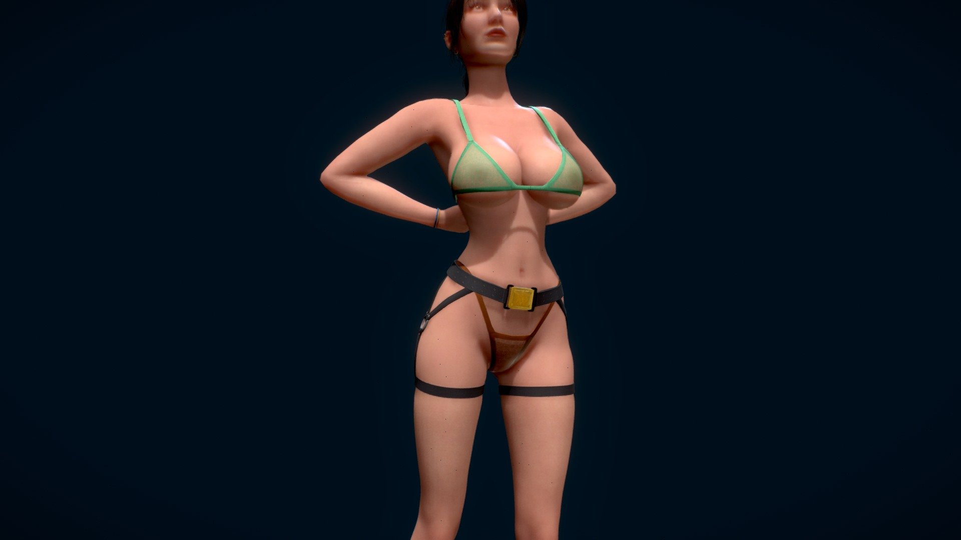 Lara Croft in Lingerie 3d model