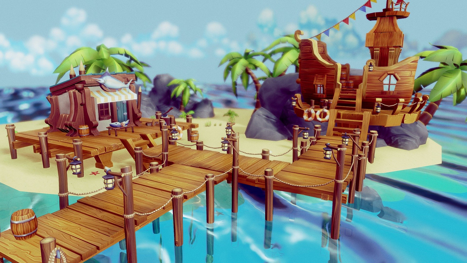 Habour 3d model