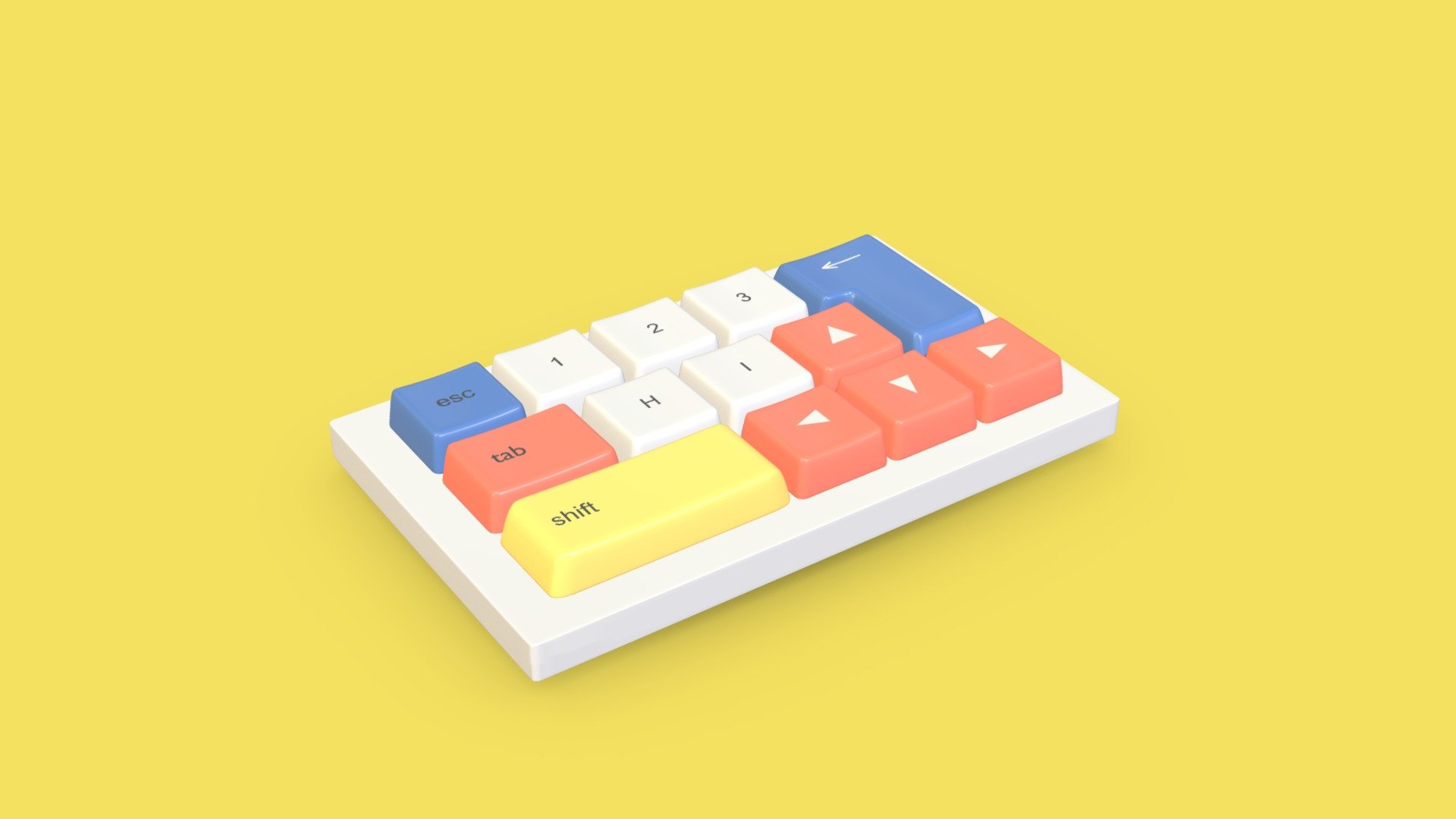 Mini Keyboard minimalist 3d model