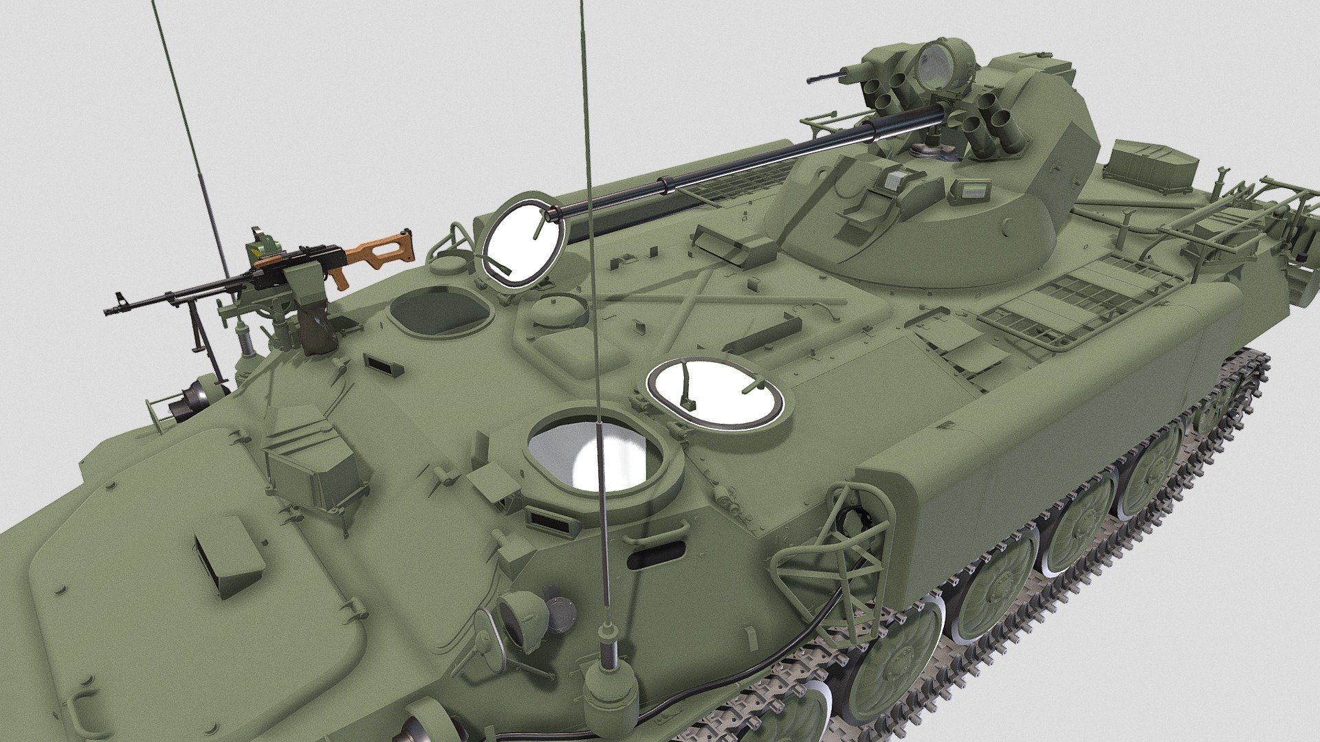 MTLB with BTR 80 A turret 3d model