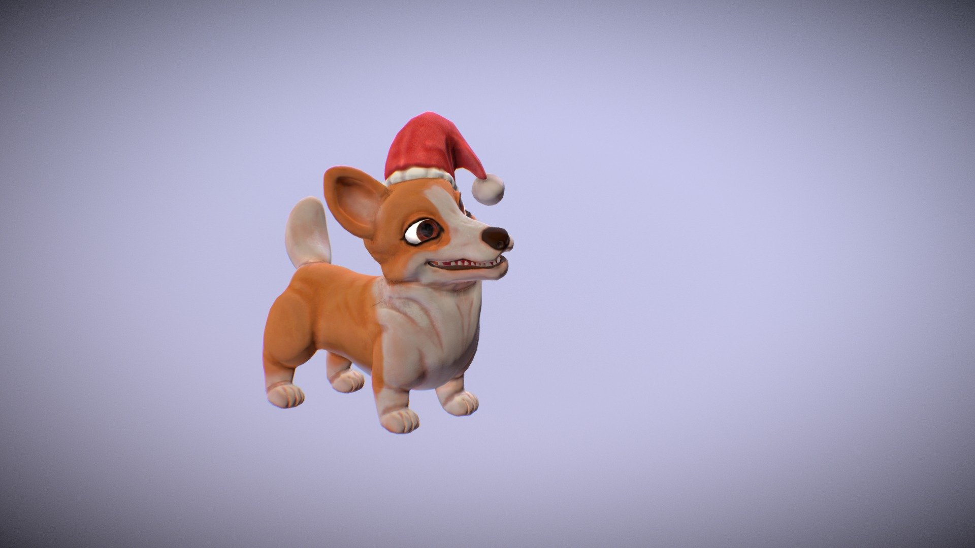 Holiday Corgi 3d model