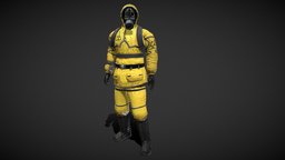 Man In Protective Hazmat Suit