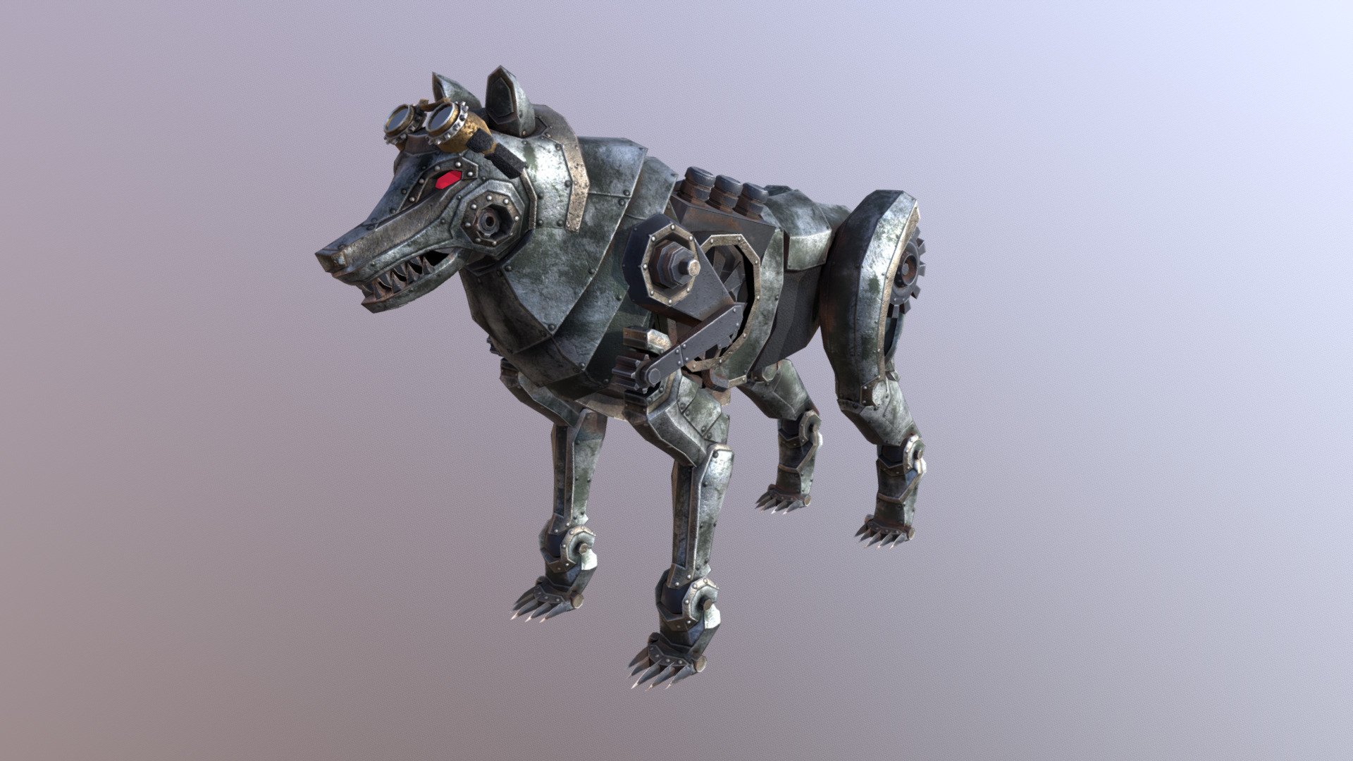 Steampunk Wolf Model 3d model