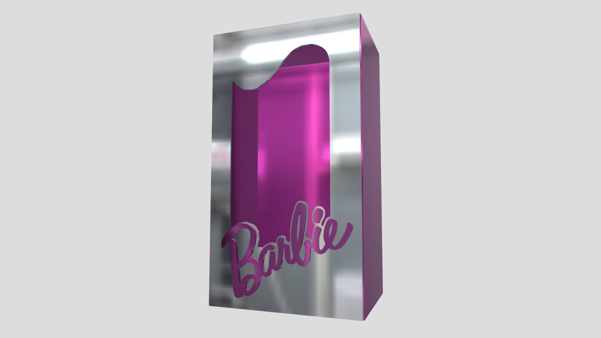 Barbie Box 3d with logo 3d model