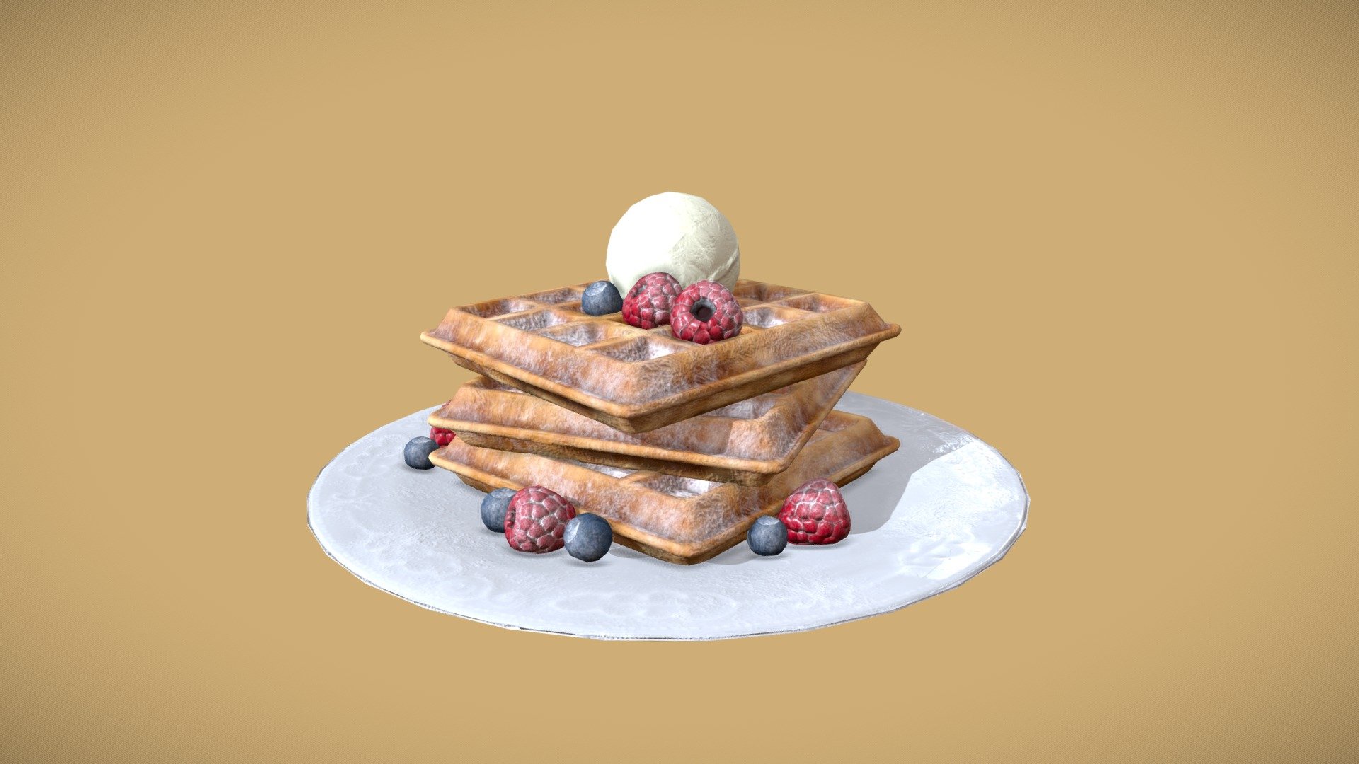 Belgian waffles 3d model