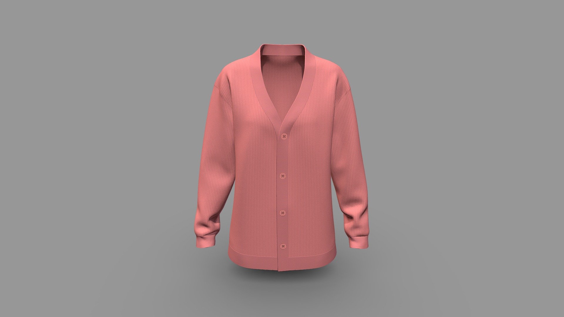 Regular Loose Fit Unisex Cardigan Design 3d model