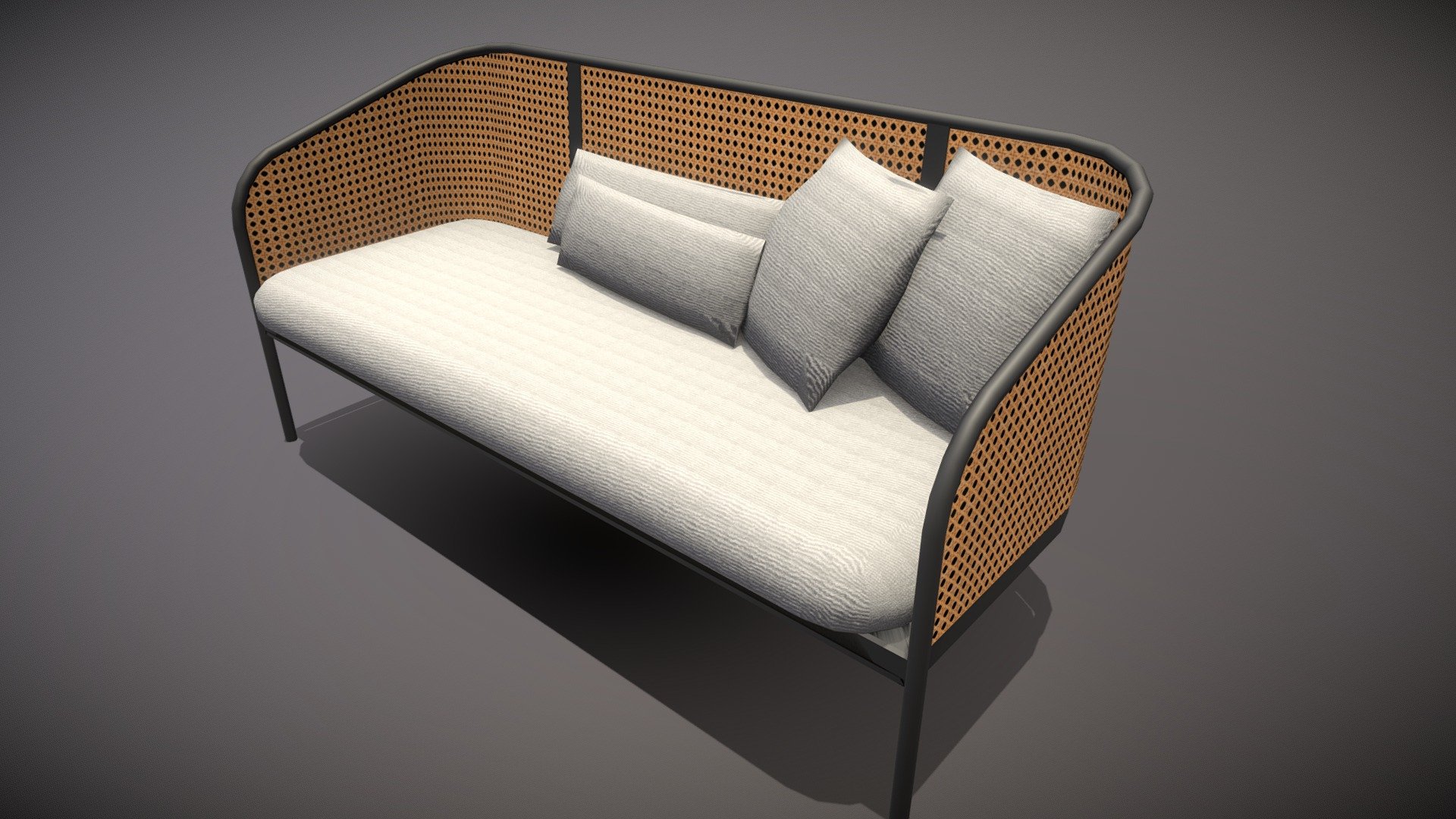 Lowpoly Realistic Bohemian Sofa 4 3d model