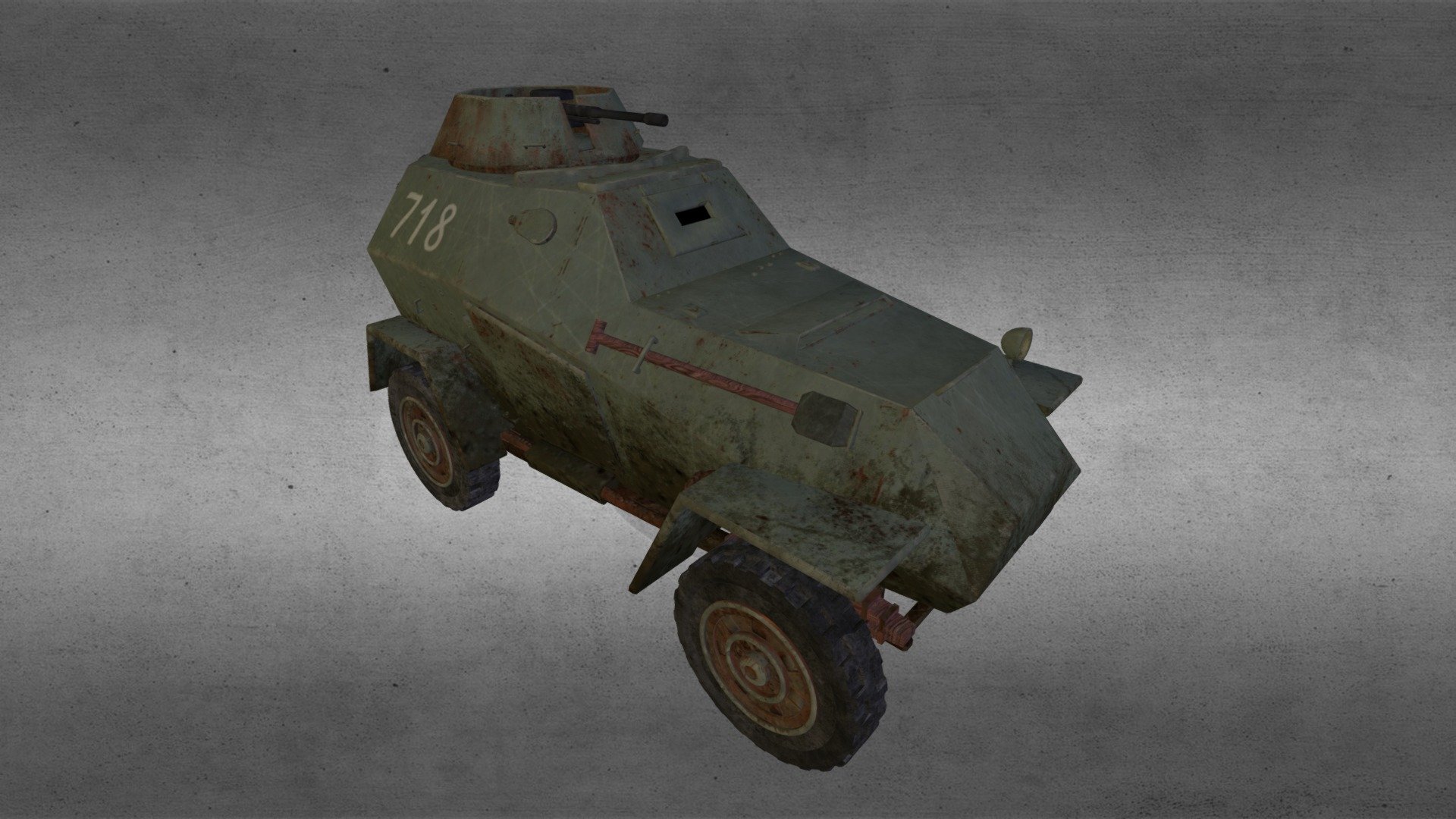 BA-64 light armored car 3d model