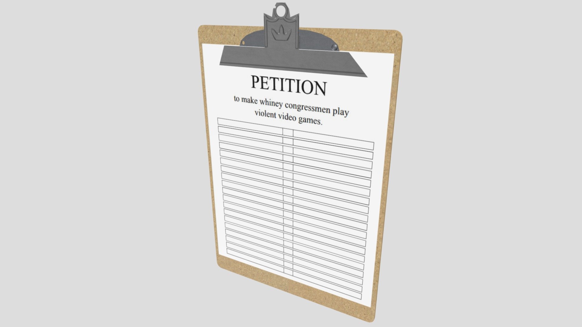 Postal 2 Petition Clipboard 3d model