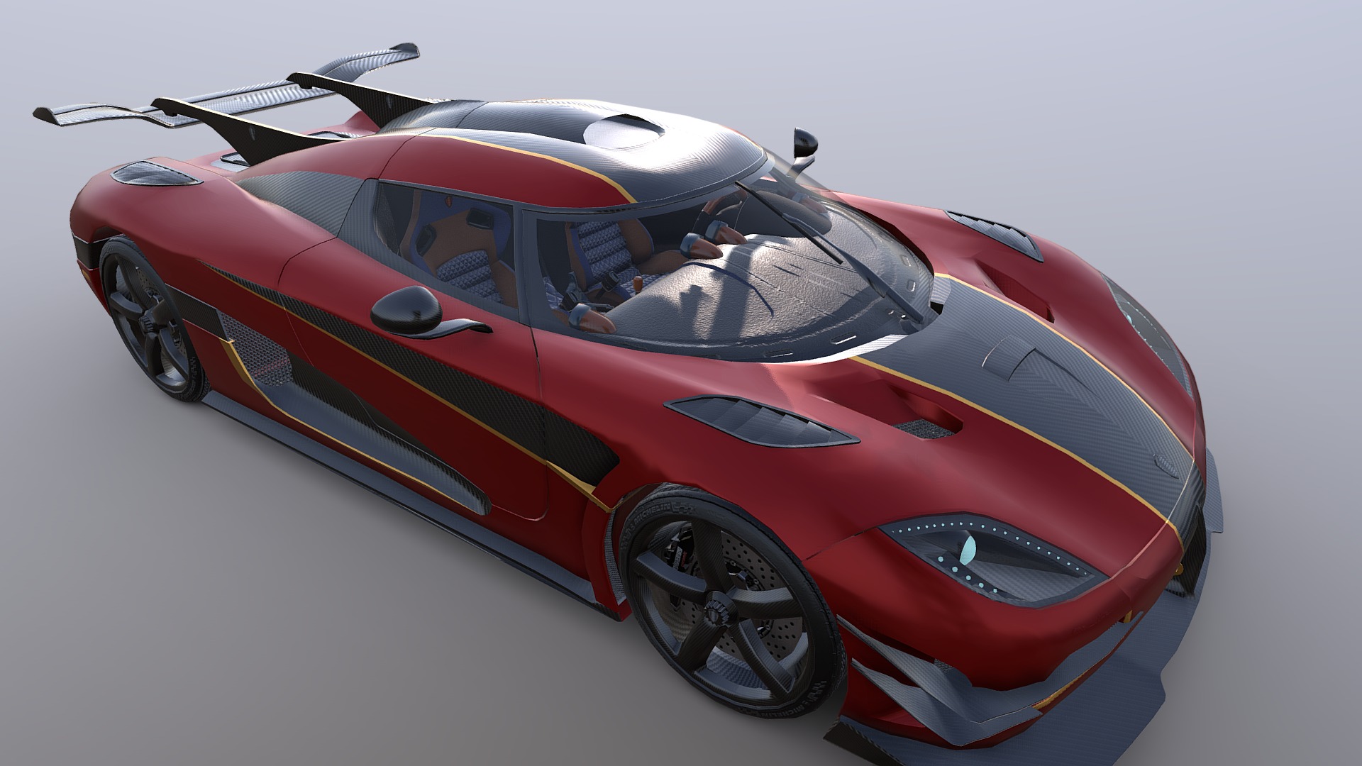 Koenigsegg One1 low poly 3d model