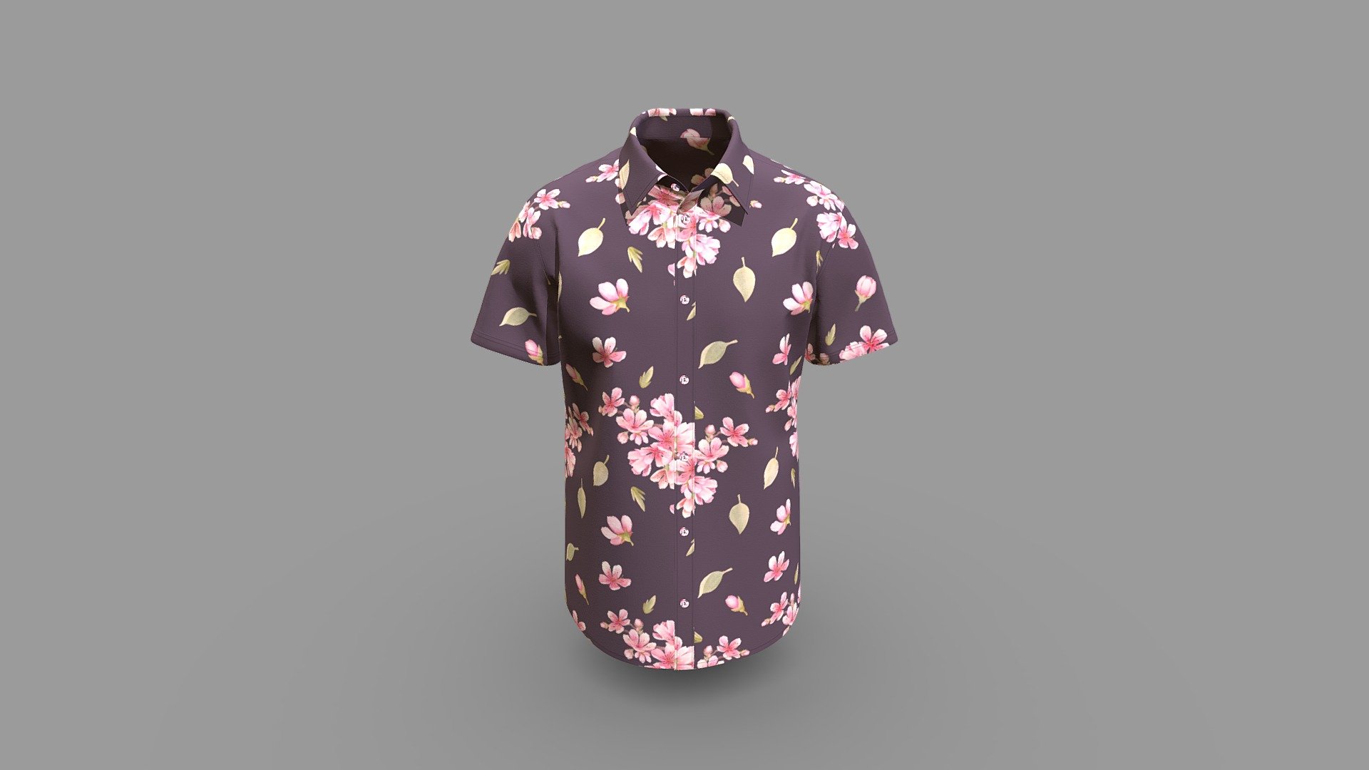 Men Slim Fit Casual Short Sleeve Shirt Design 3d model