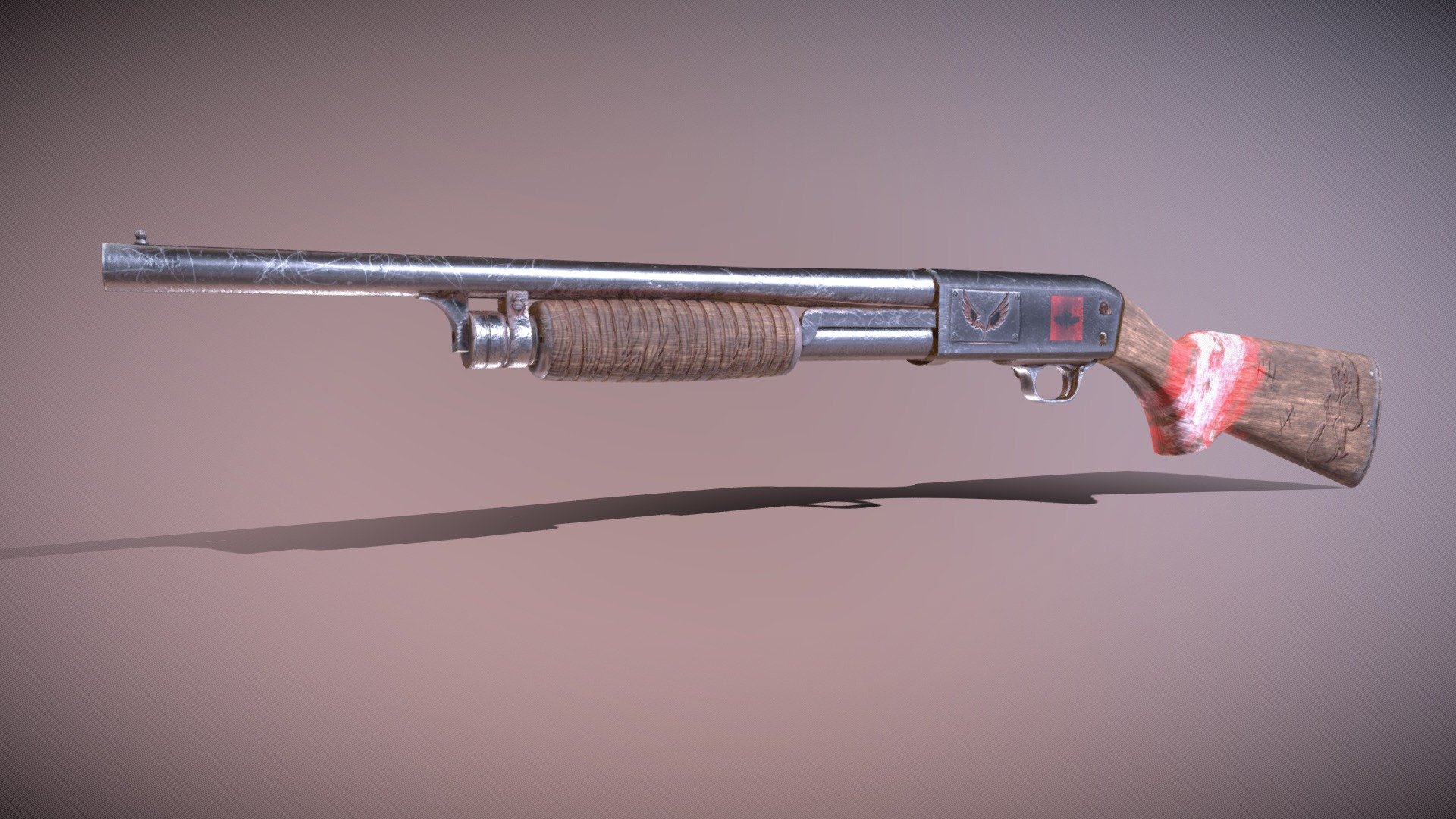 canadian shotgun 3d model