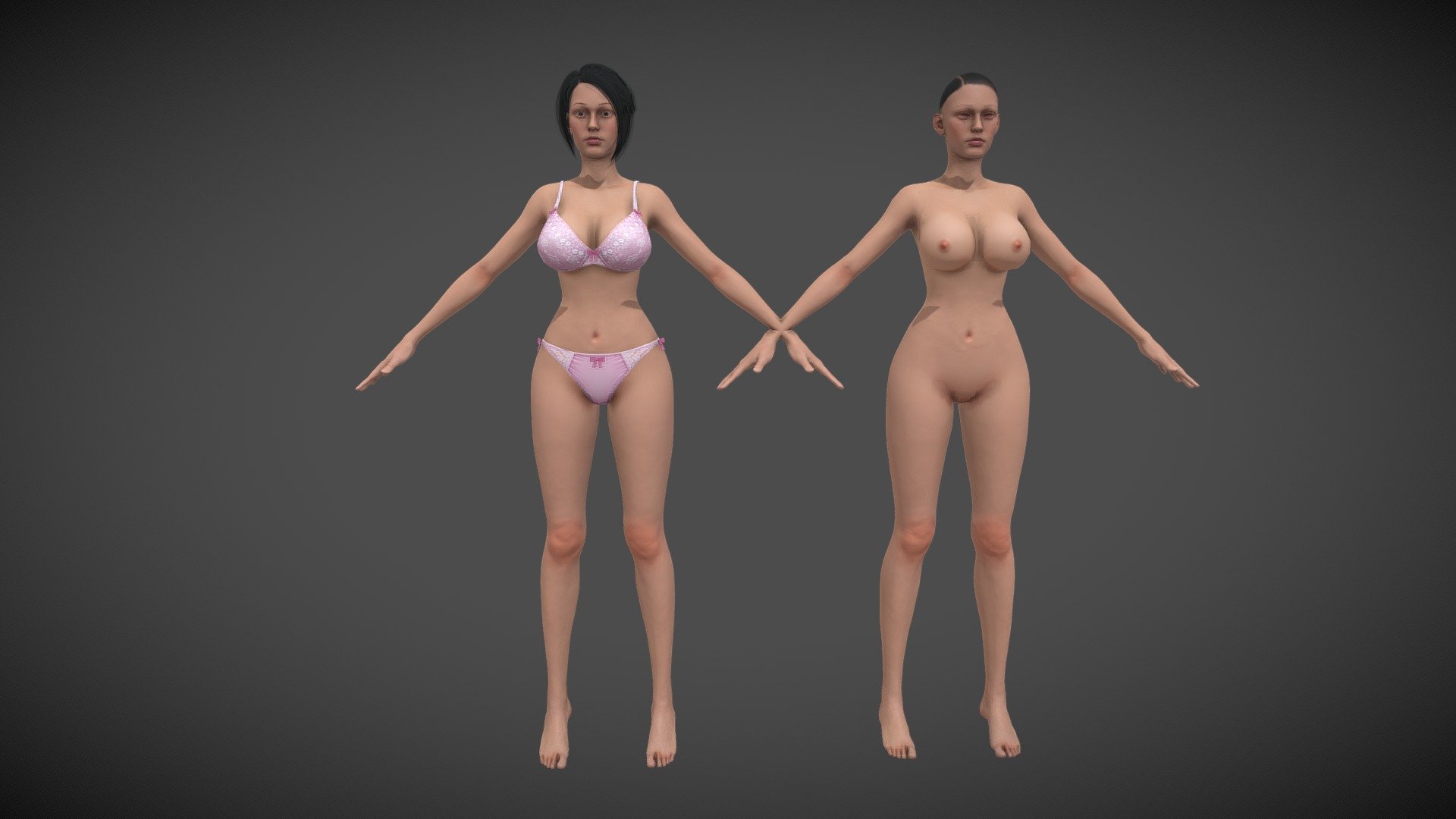 Body Girl Bikini Semireal 3d model