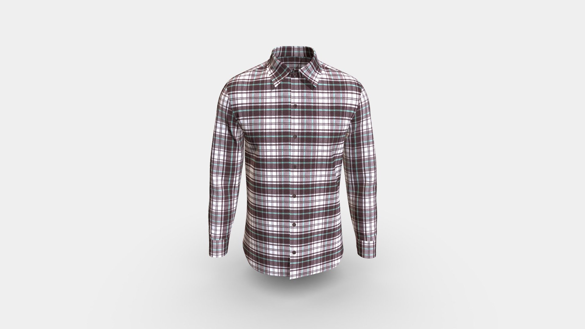 Men Slim Fit Casual Shirt Design 3d model