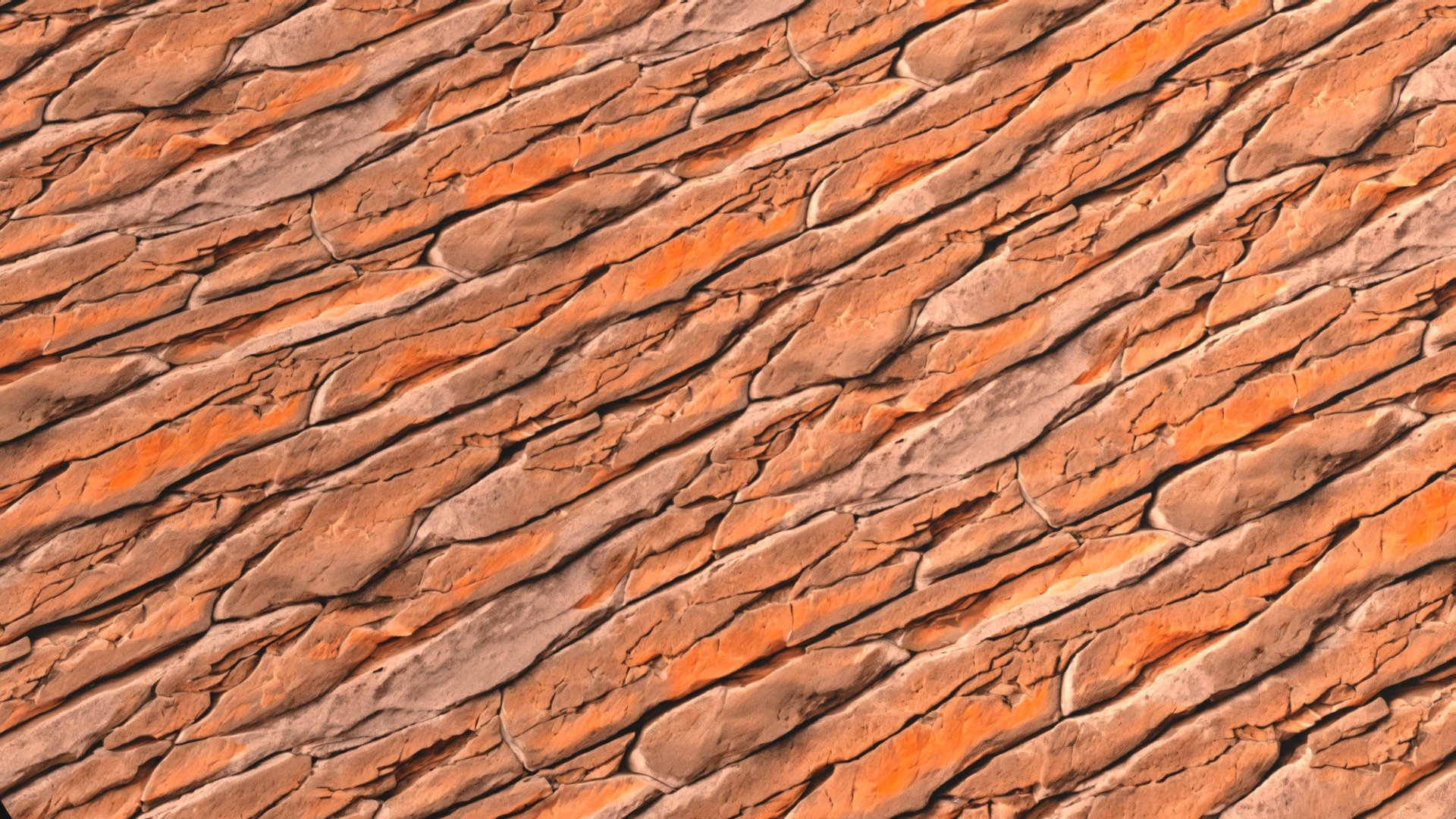 Natural orange-coloured rock texture 3d model