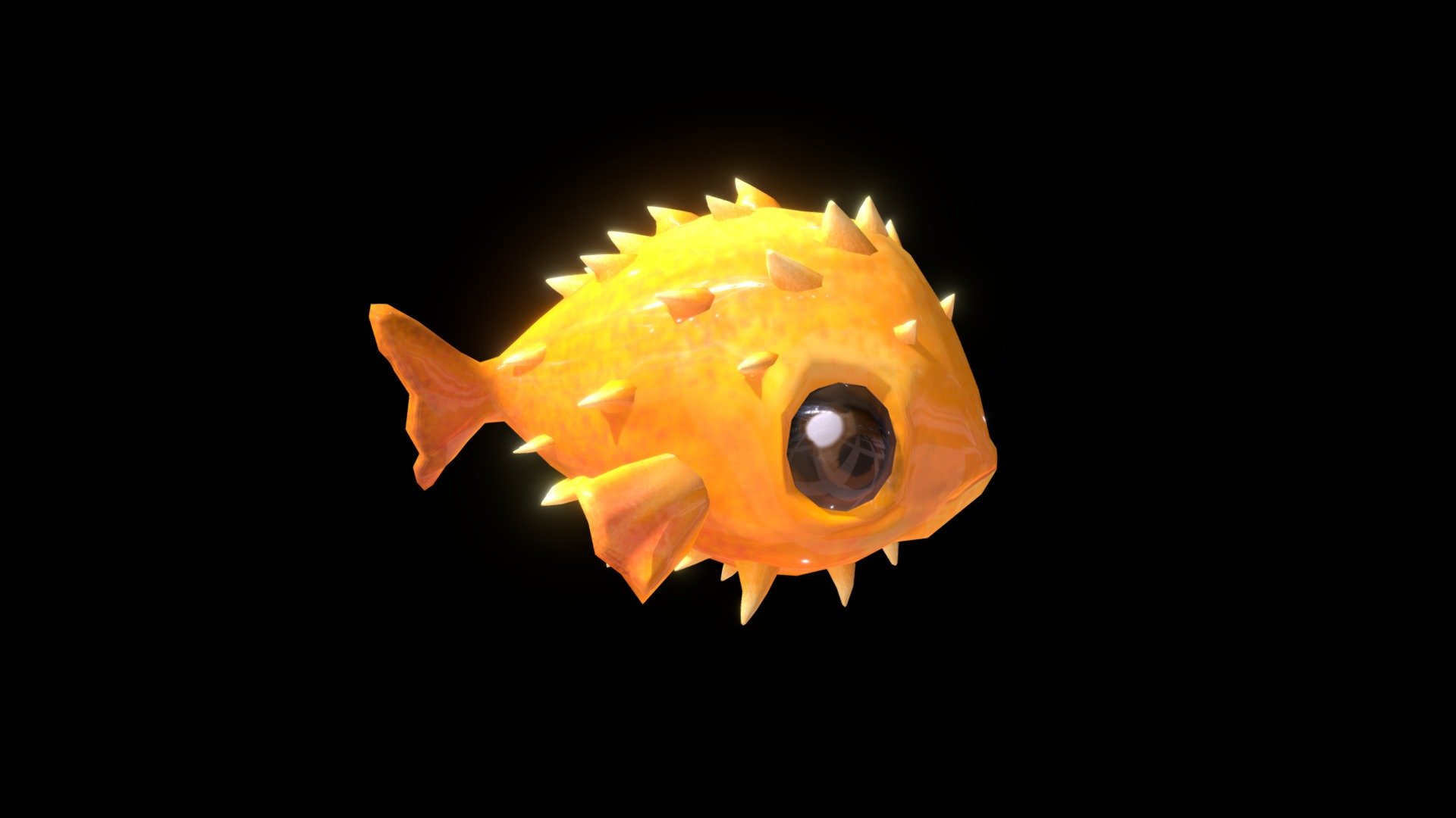 Puffer Fish_swim 3d model