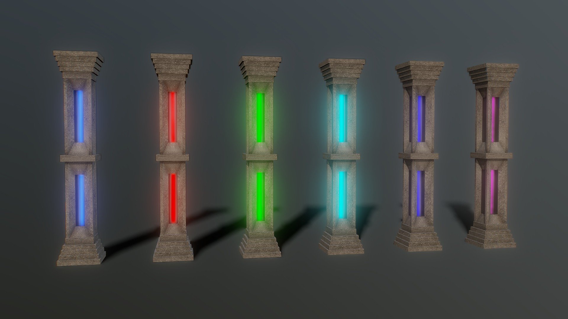 Sci-Fi Pillar Pack 3d model