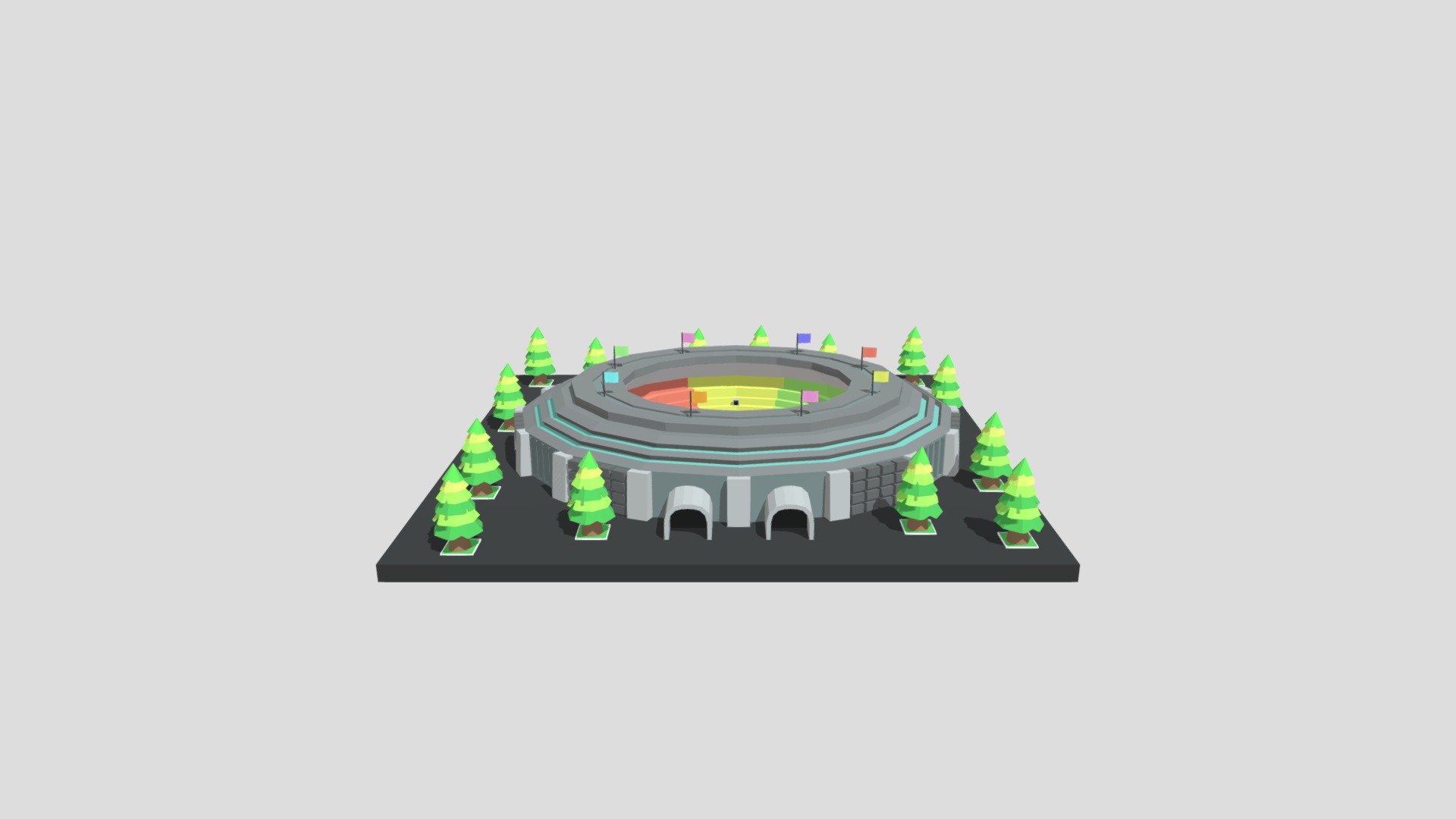 cartoon stadium 01 3d model