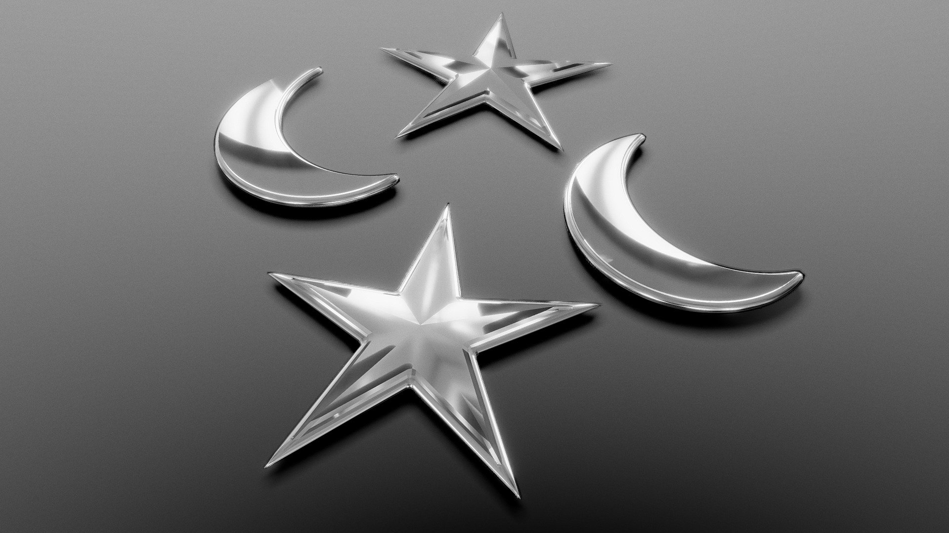 Moon and star glass decor 3d model