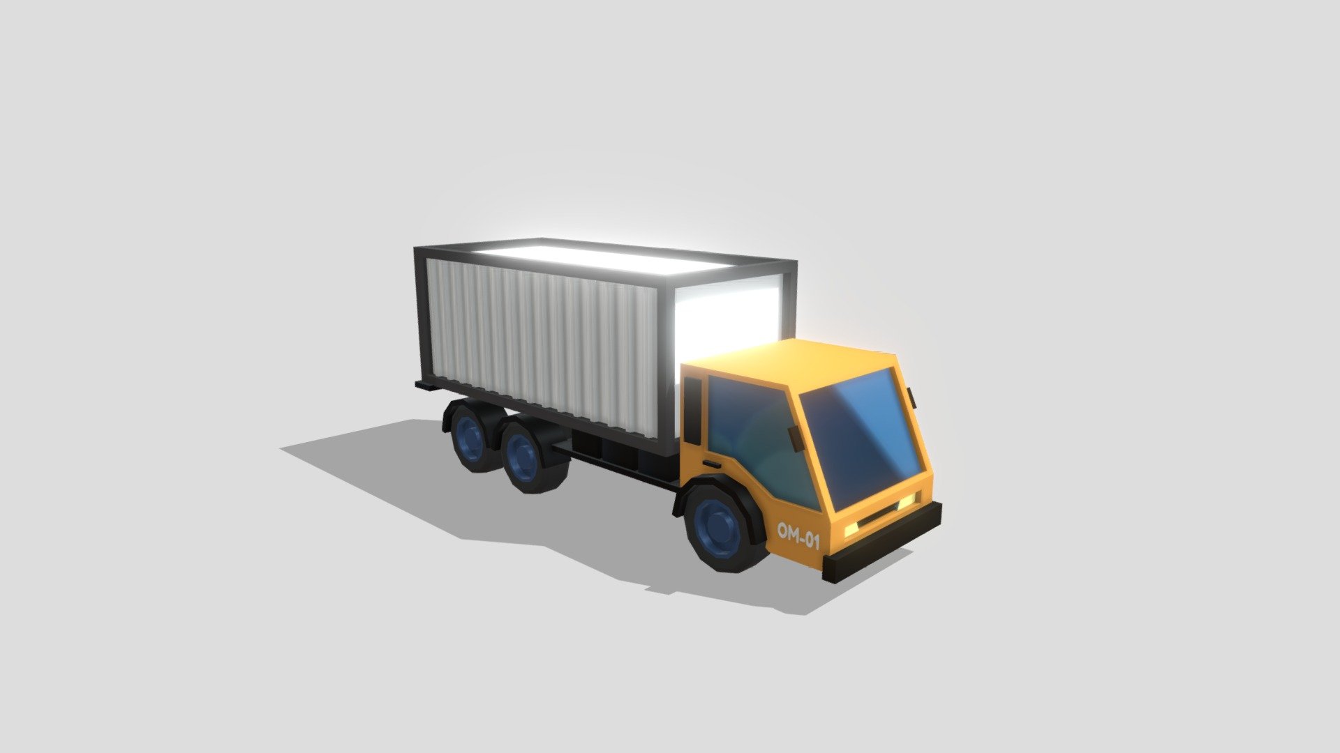 Low Poly Container Truck 3d model