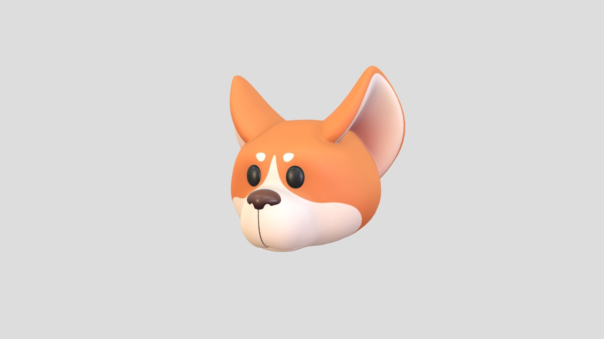 Prop179 Corgi Dog Head 3d model