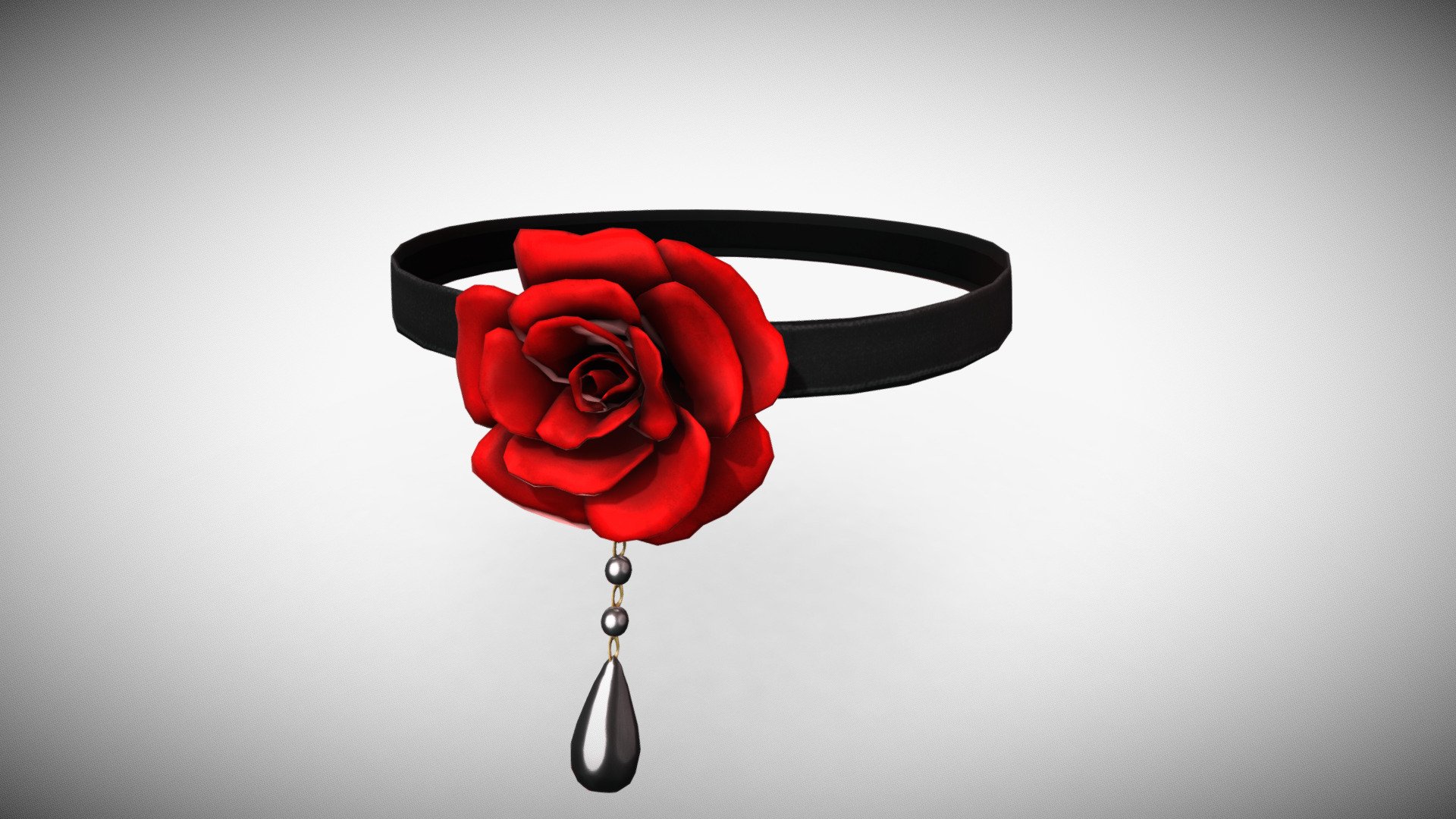 Choker with Rose 3d model