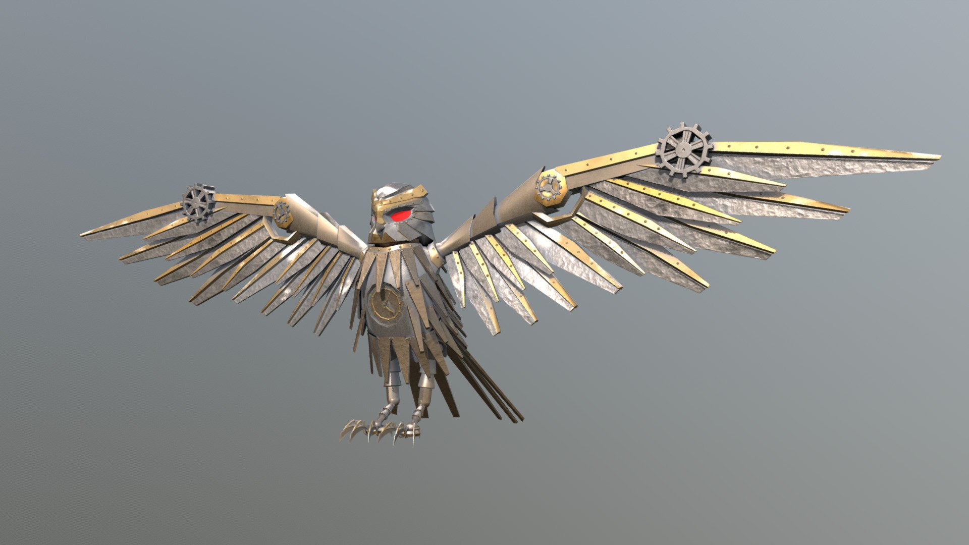 Steampunk Snow Owl Model 3d model