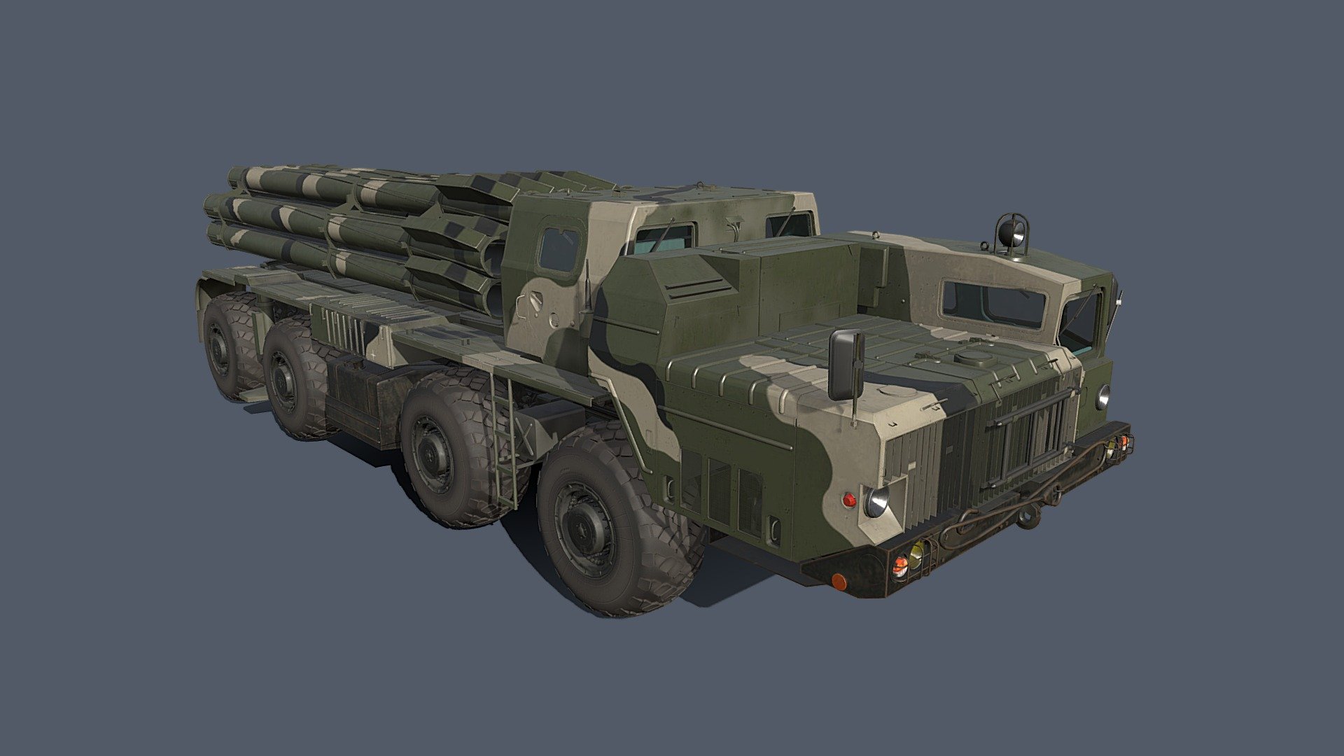 BM-30 Smerch 9A52 Tornado-S 9A54 3d model