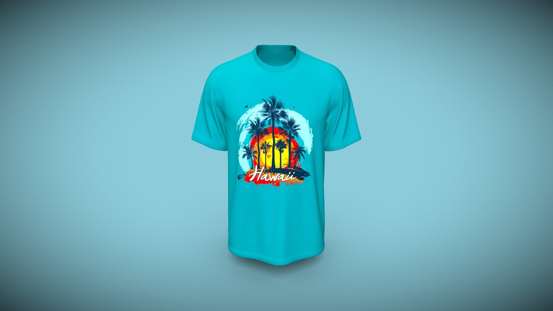 Hawaii T-Shirt Design 3d model