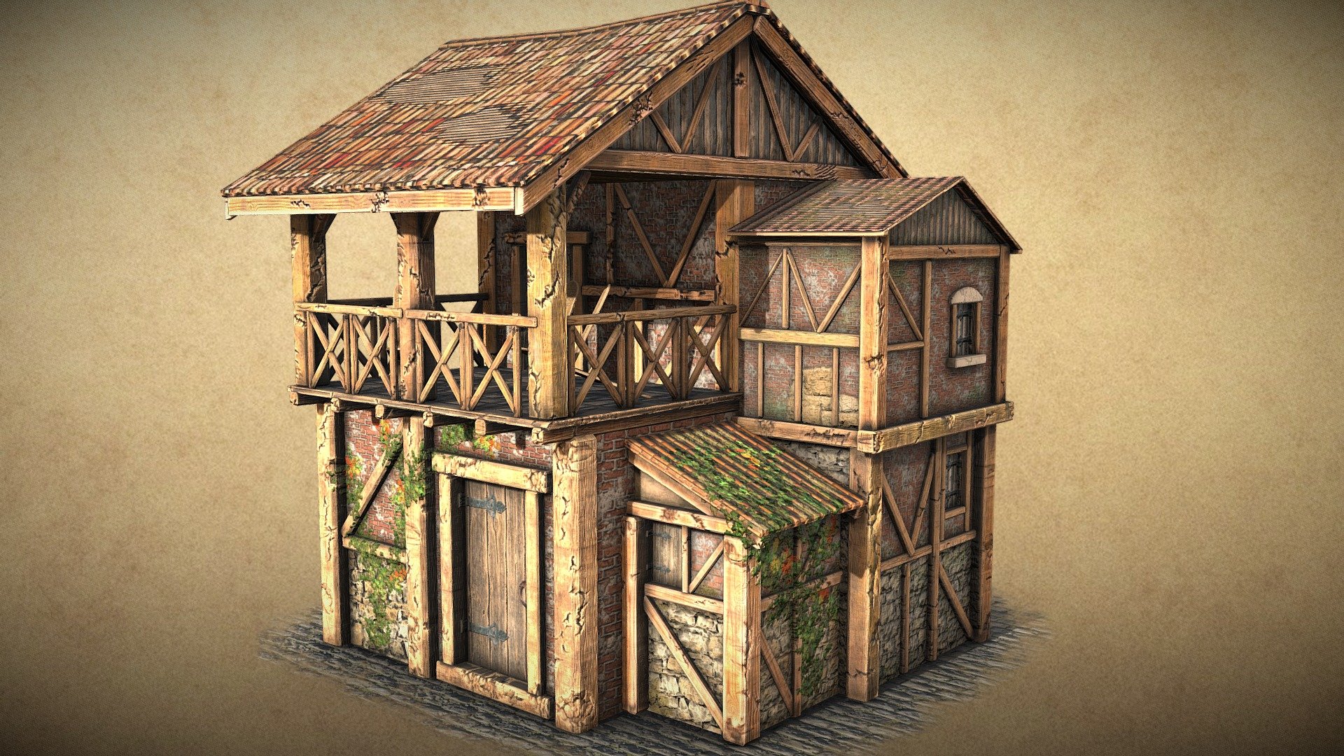 Romano-British House in Medieval London 3d model