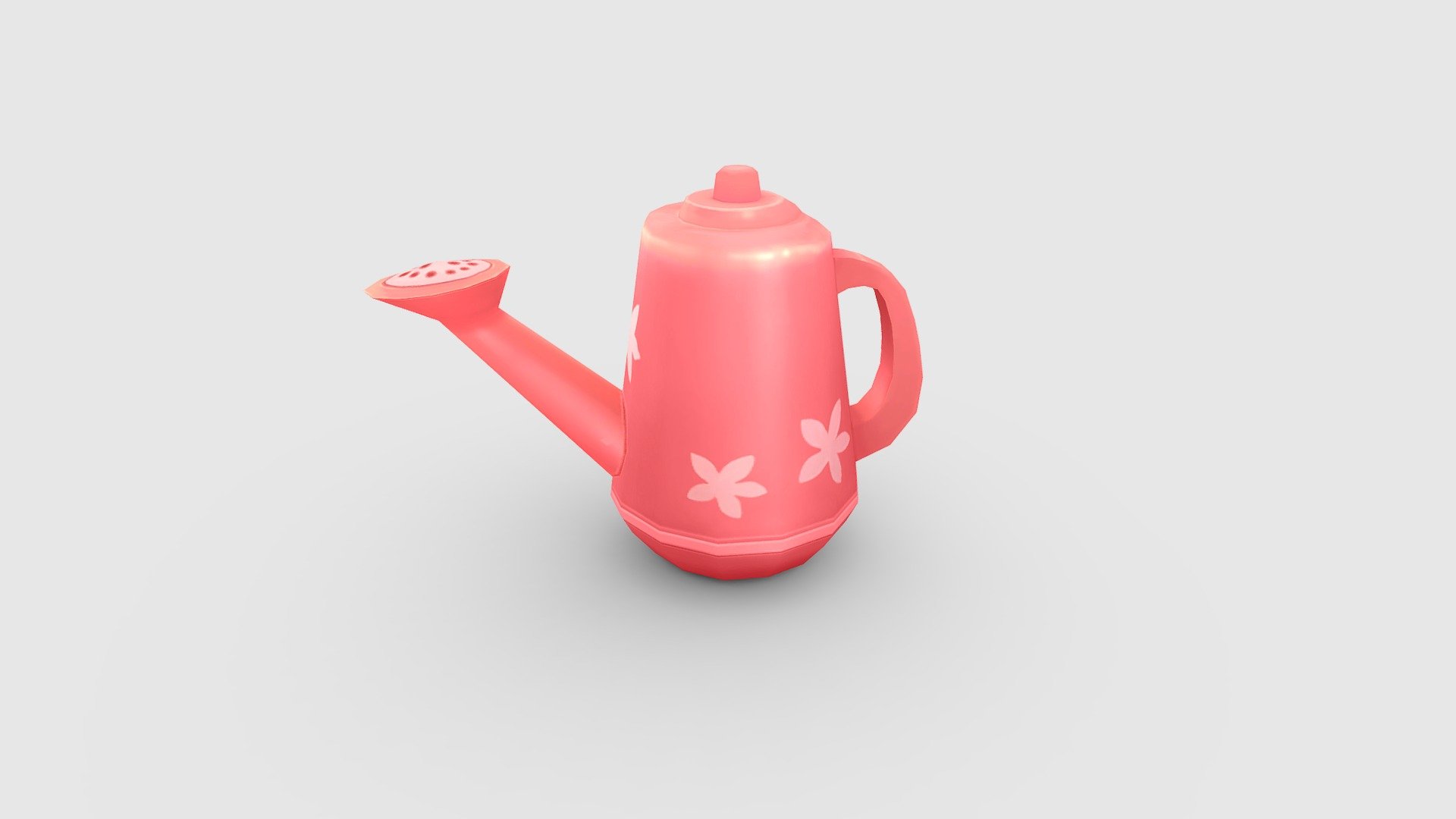 Cartoon pink watering pot 3d model