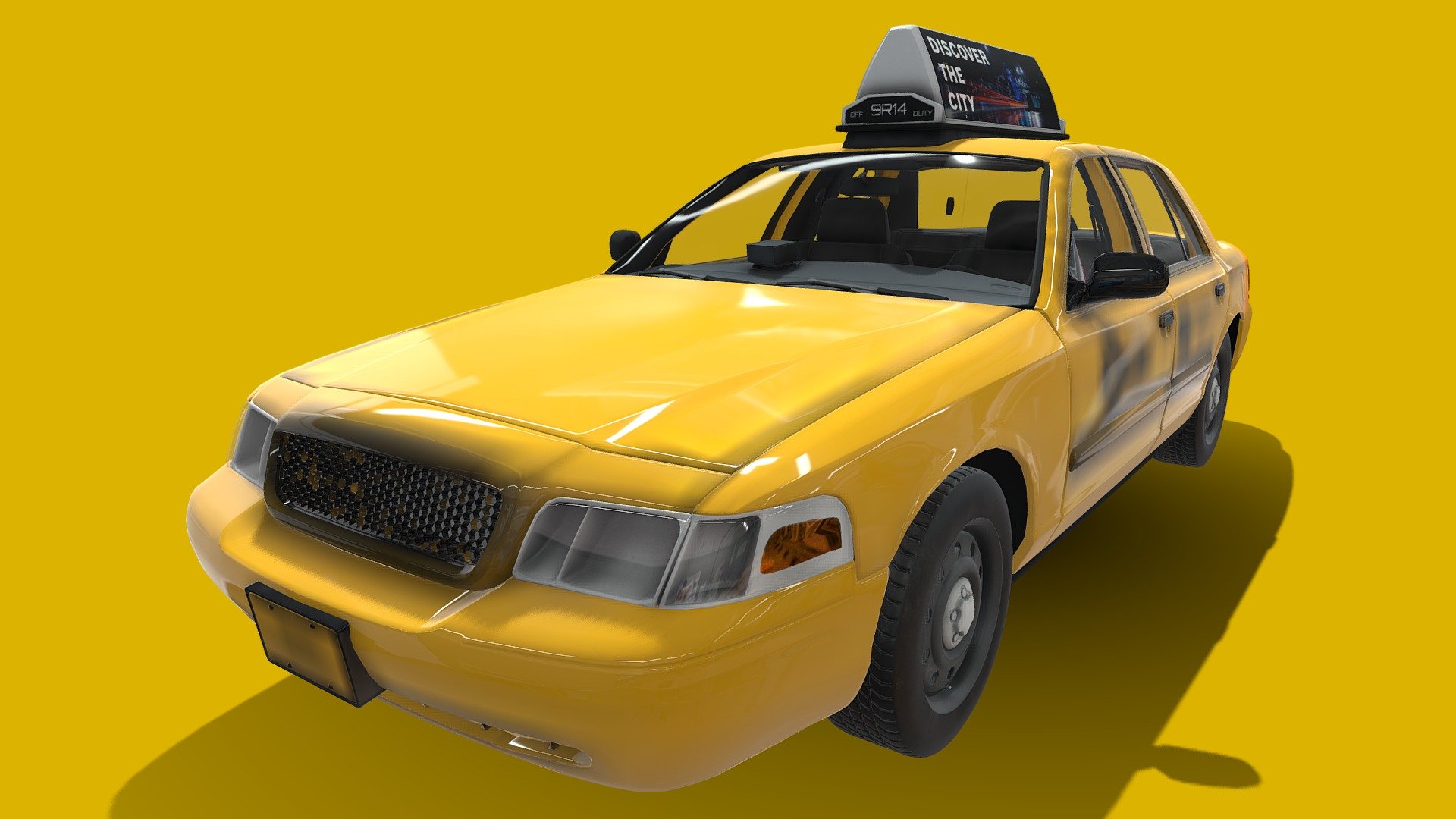 Downtown Taxi 3d model