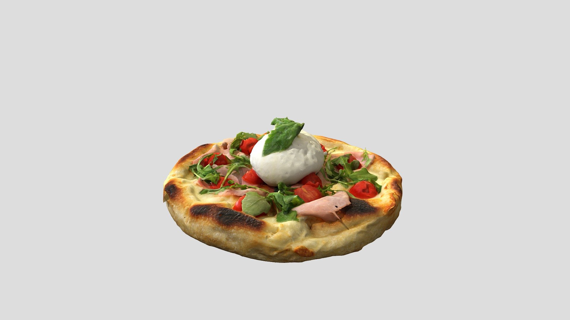 Pizza Tegamino Burrata 3d model