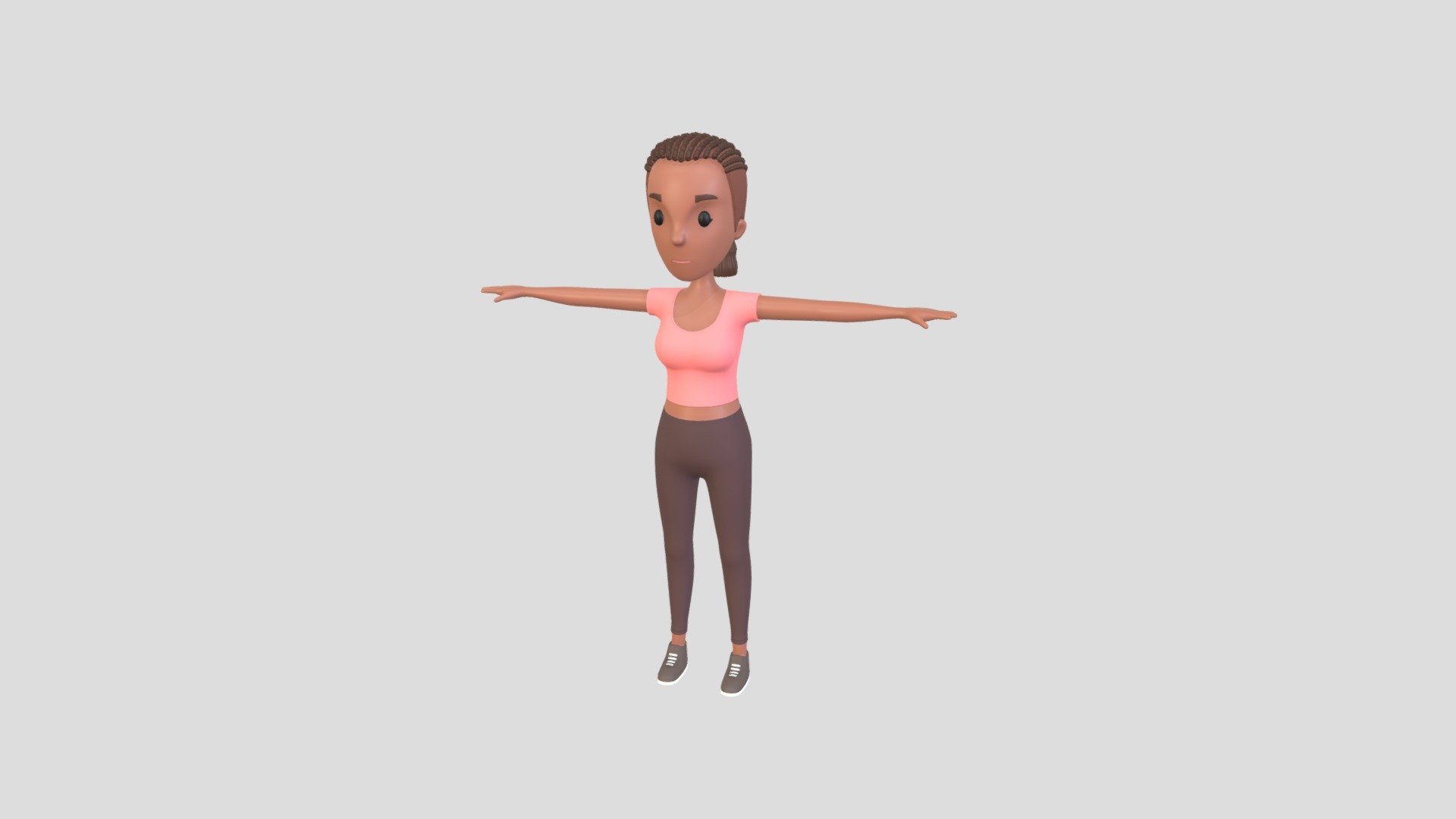 CartoonGirl032 Black Girl 3d model