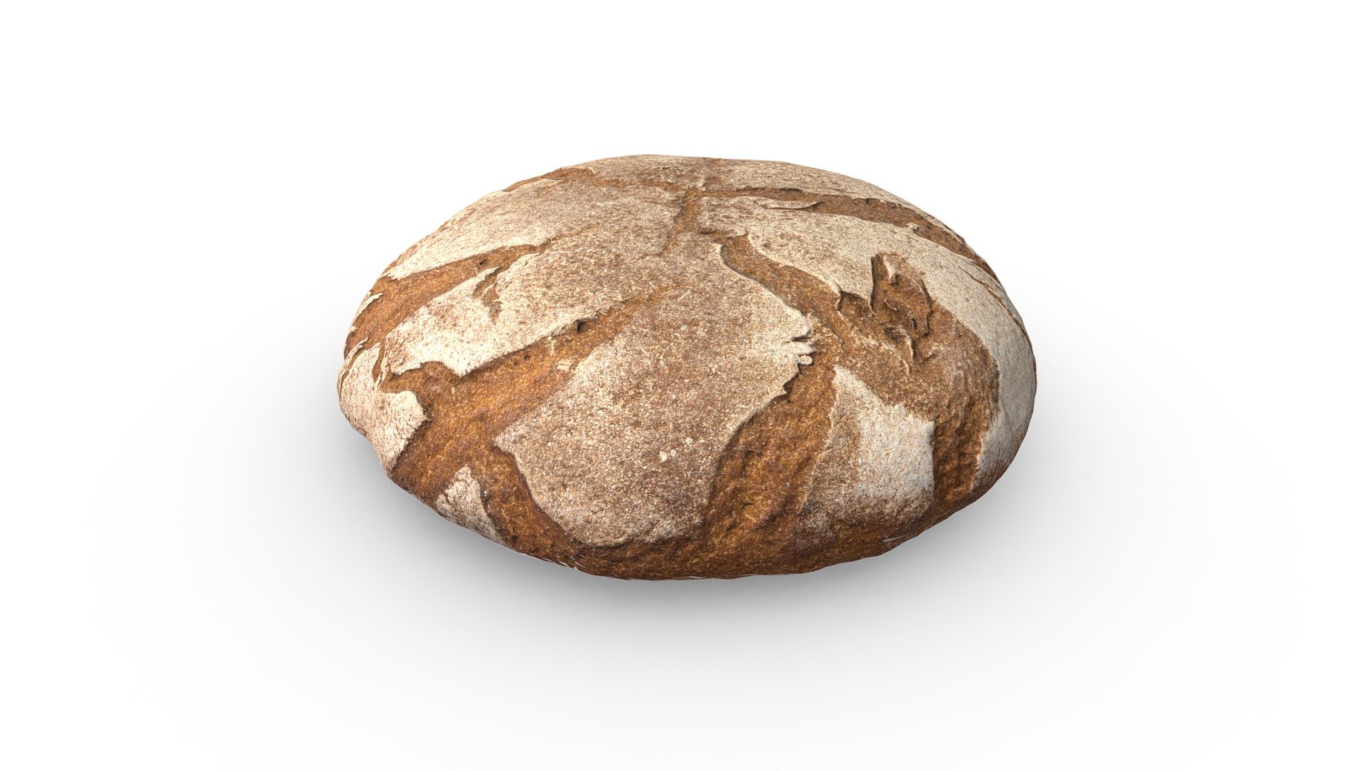 Loaf of Rye Bread 3d model