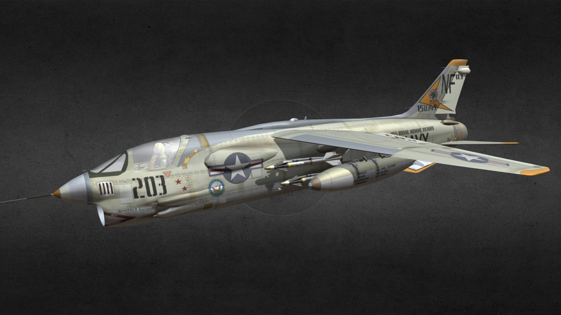 F8E Crusader 3d model