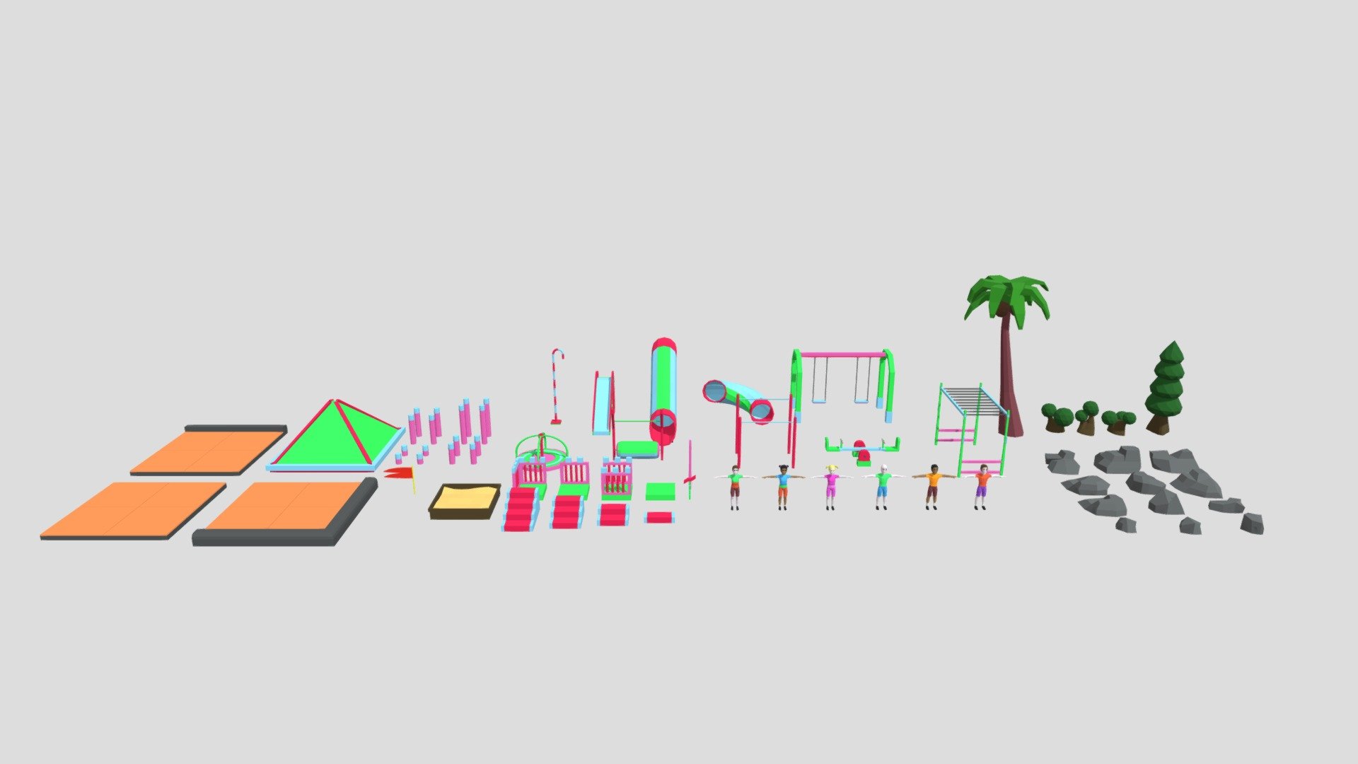 Low Poly Playground Pack 3d model